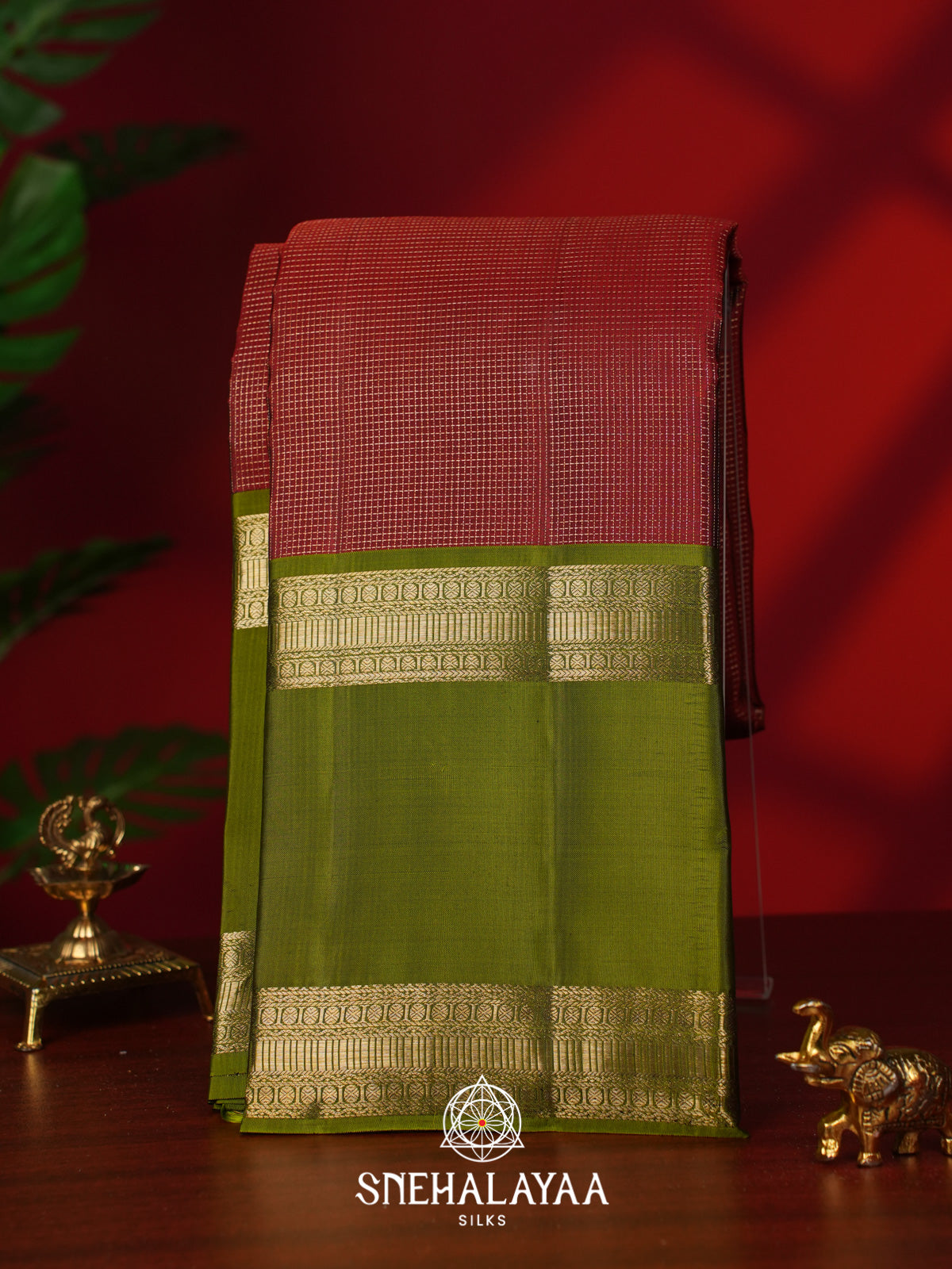 Maroon Kanjivaram Silk Saree