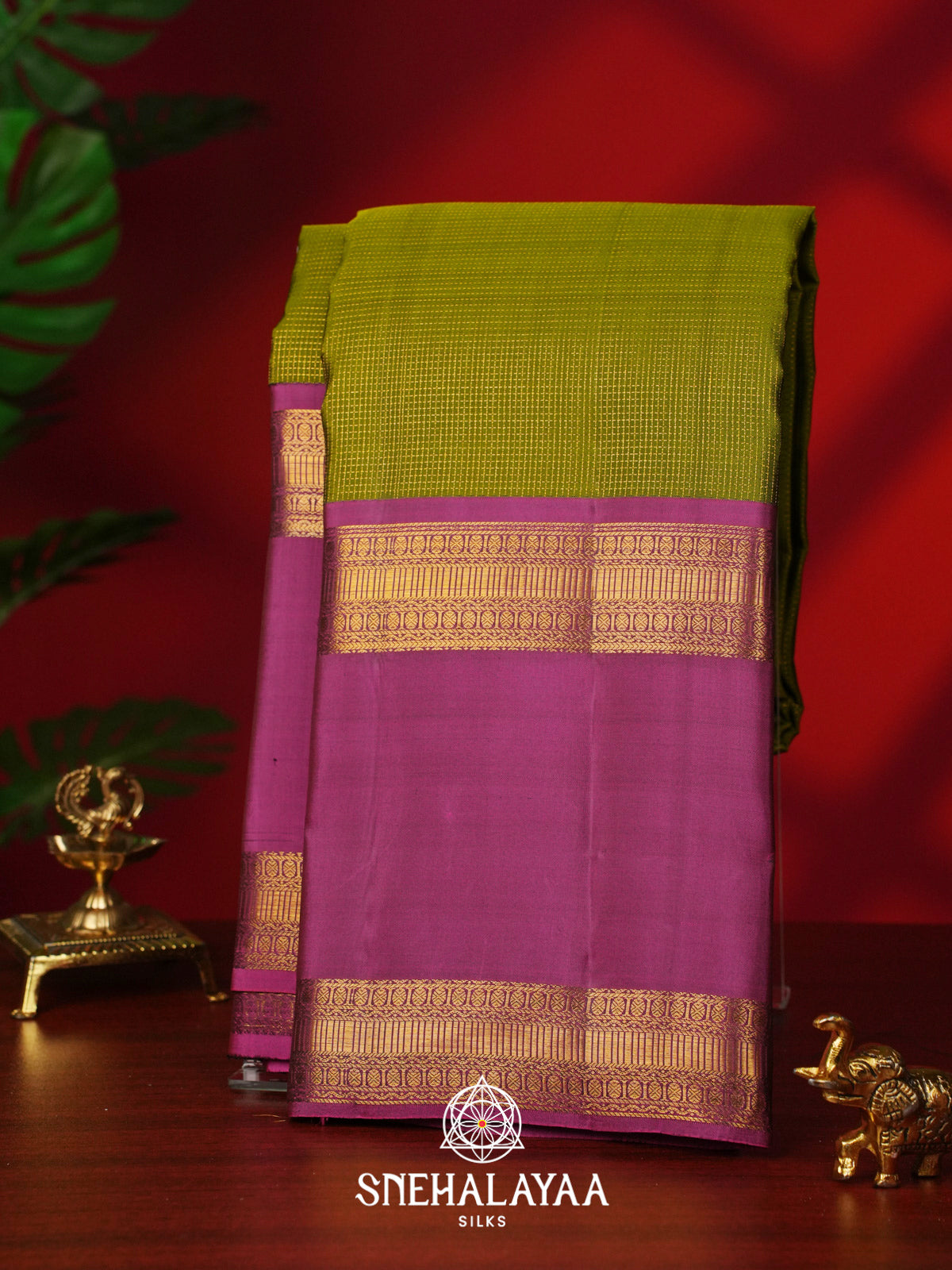 Mehandi Green Kanjivaram Silk Saree