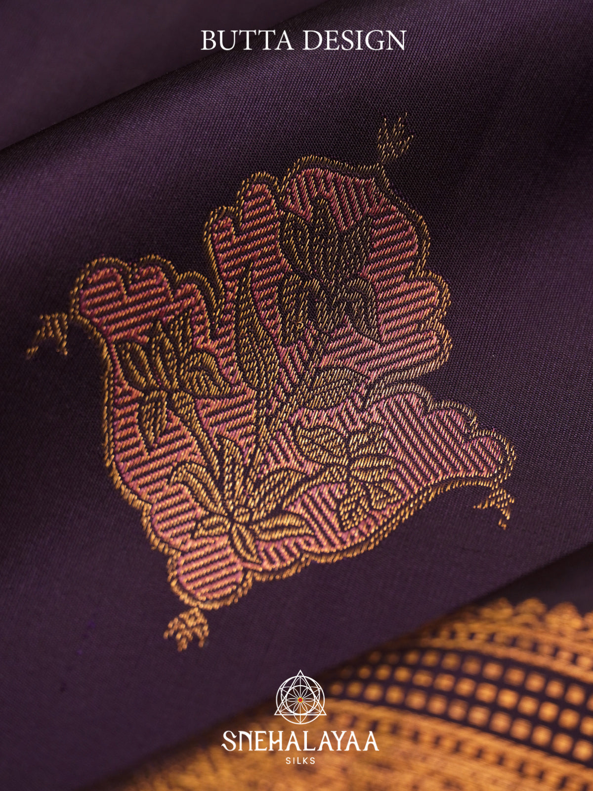 Aubergine Purple Kanjivaram Silk Saree
