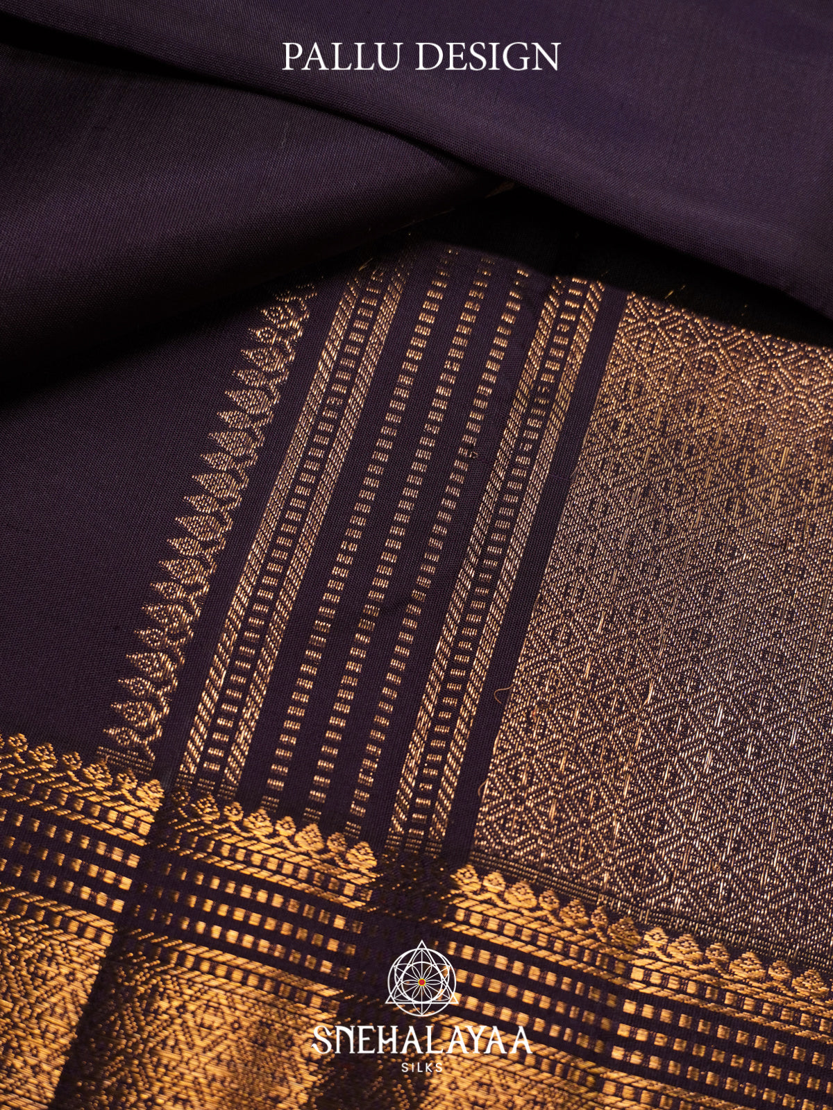 Aubergine Purple Kanjivaram Silk Saree