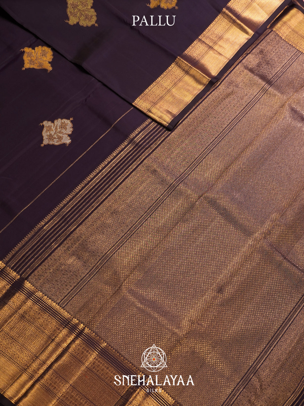 Aubergine Purple Kanjivaram Silk Saree
