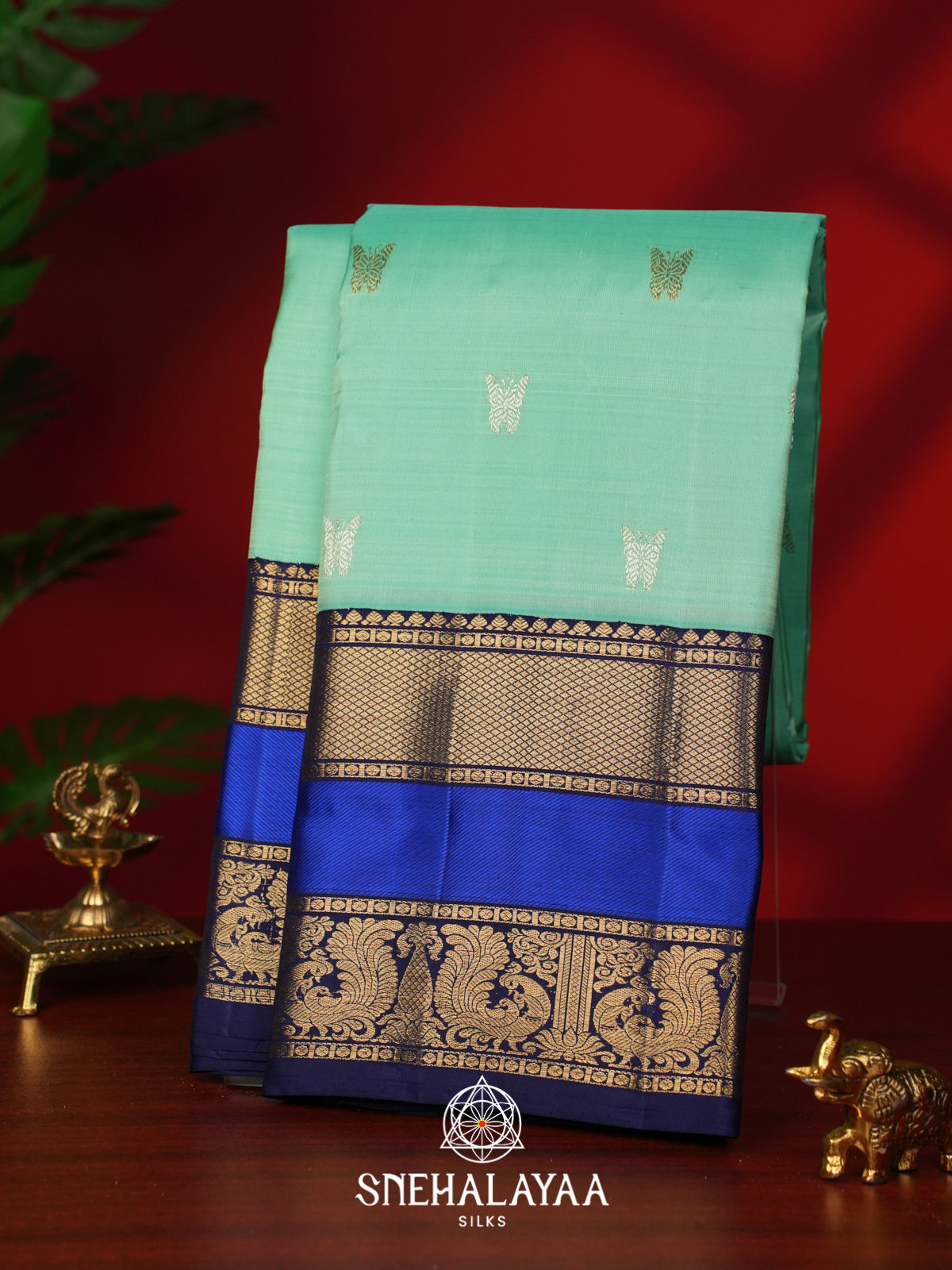 Mint Green Kanjivaram Silk Saree