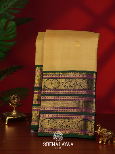 Yellow Kanjivaram Silk Saree
