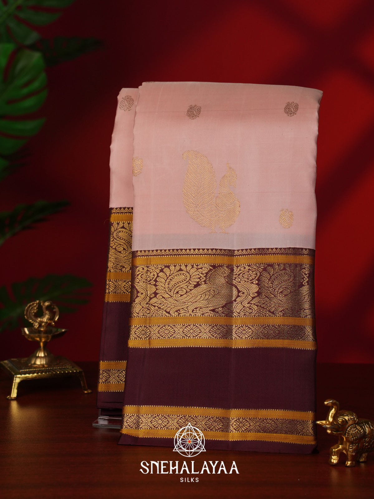 Baby Pink Kanjivaram Silk Saree