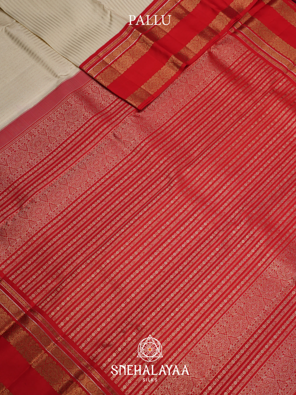 Cream Kanjivaram Silk Saree