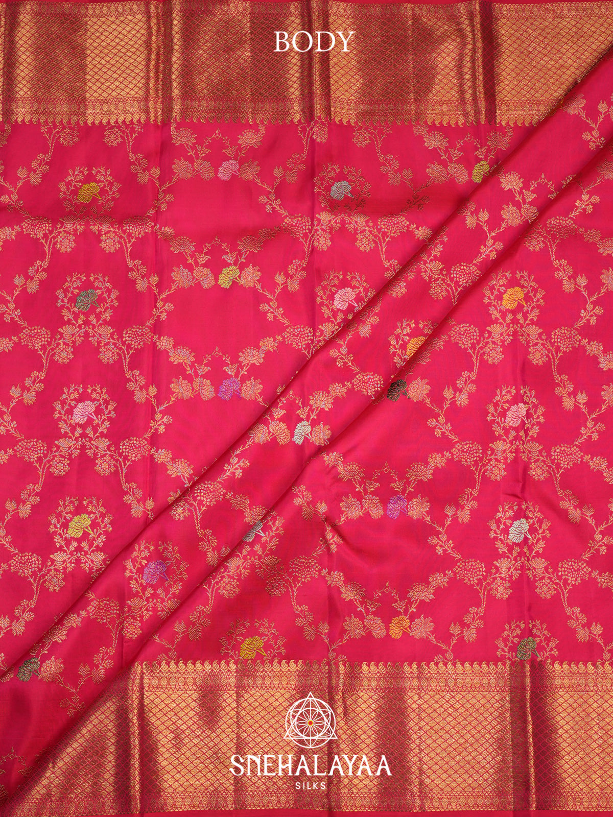 Ruby Pink Kanjivaram Silk Saree
