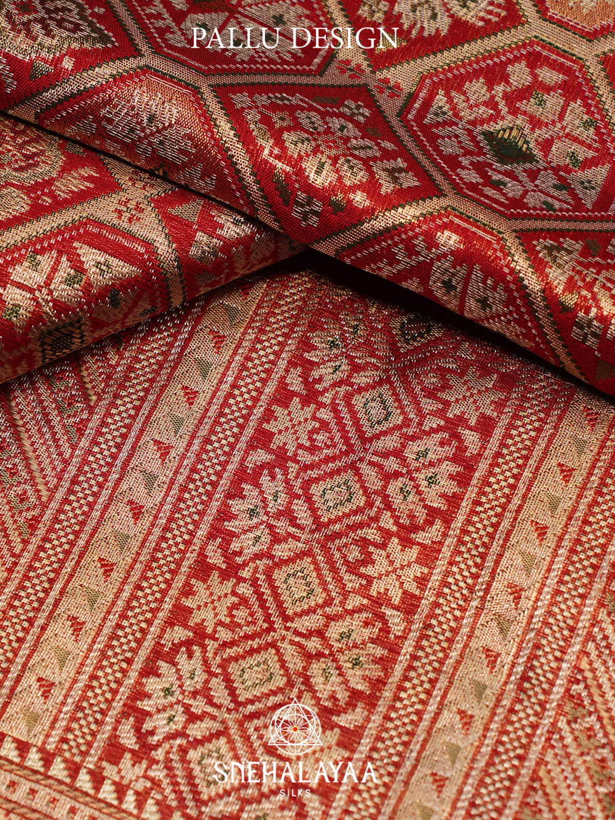 Red Brocade Kanjivaram Silk Saree with Gold Zari Weaving