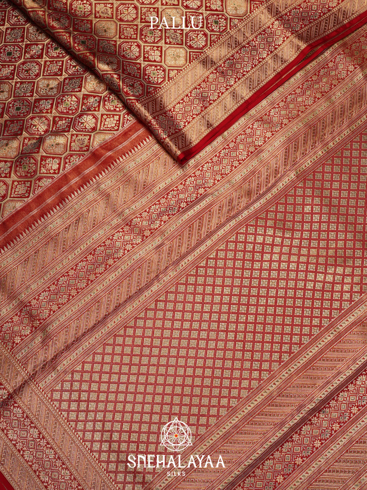 Red Brocade Kanjivaram Silk Saree with Gold Zari Weaving