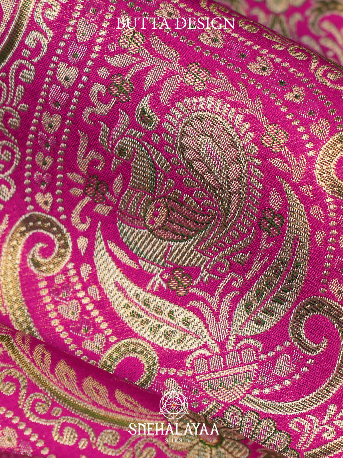 Pink Kanjivaram Silk Saree with Peacock & Elephant Zari Weaving