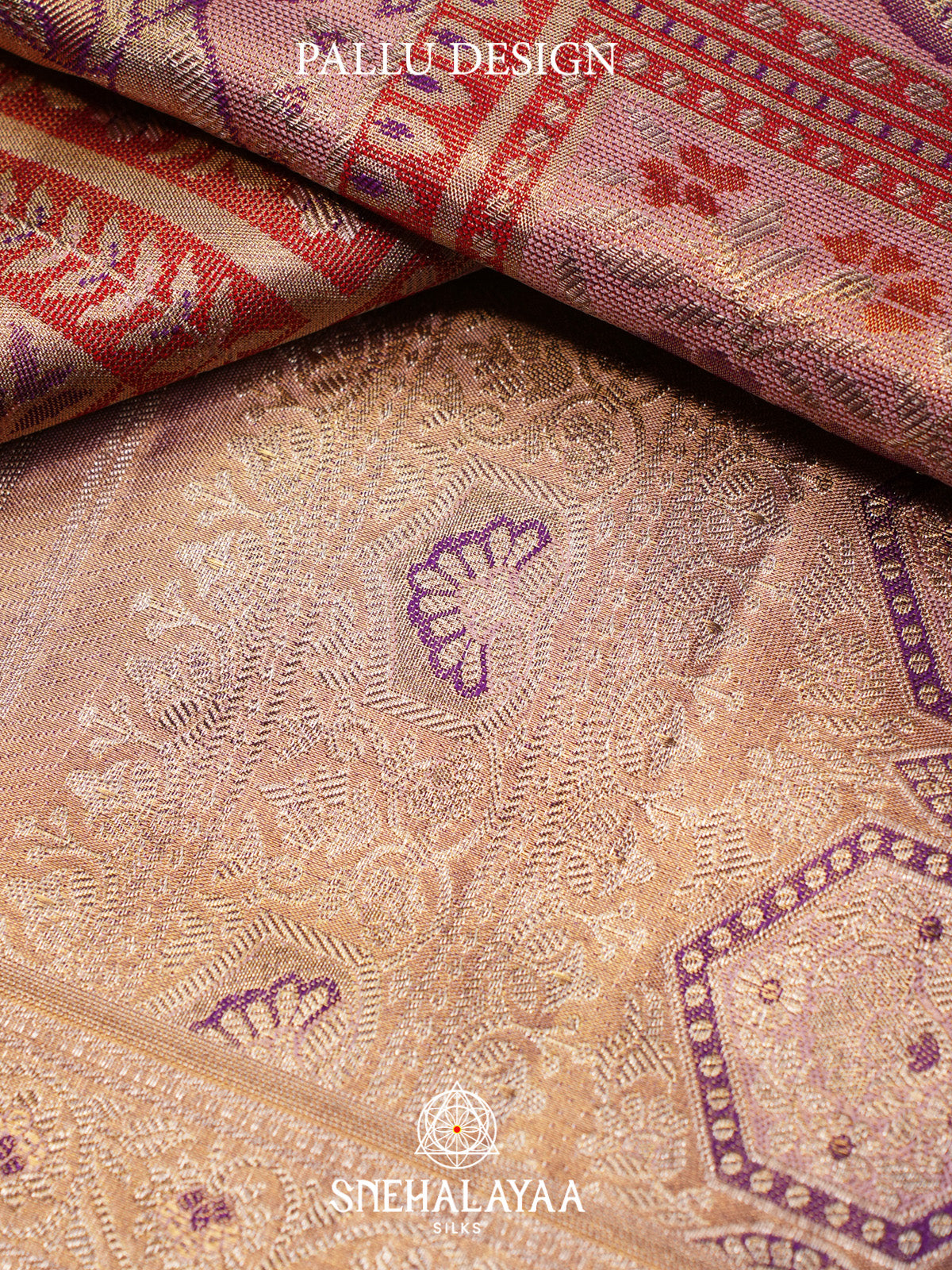 Pastel Pink Tissue Kanjivaram Silk Saree with Zari Weaving