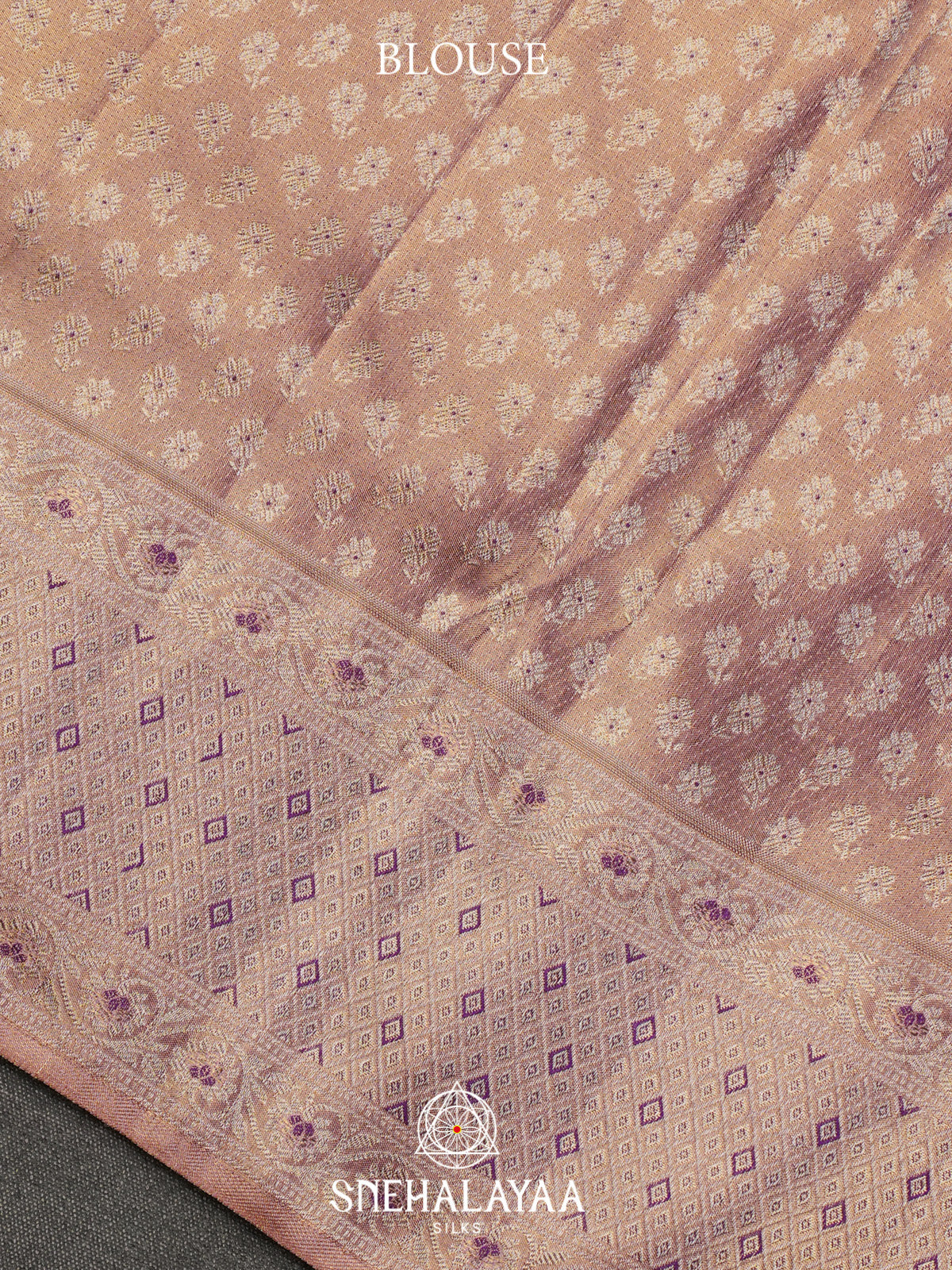 Pastel Pink Tissue Kanjivaram Silk Saree with Zari Weaving