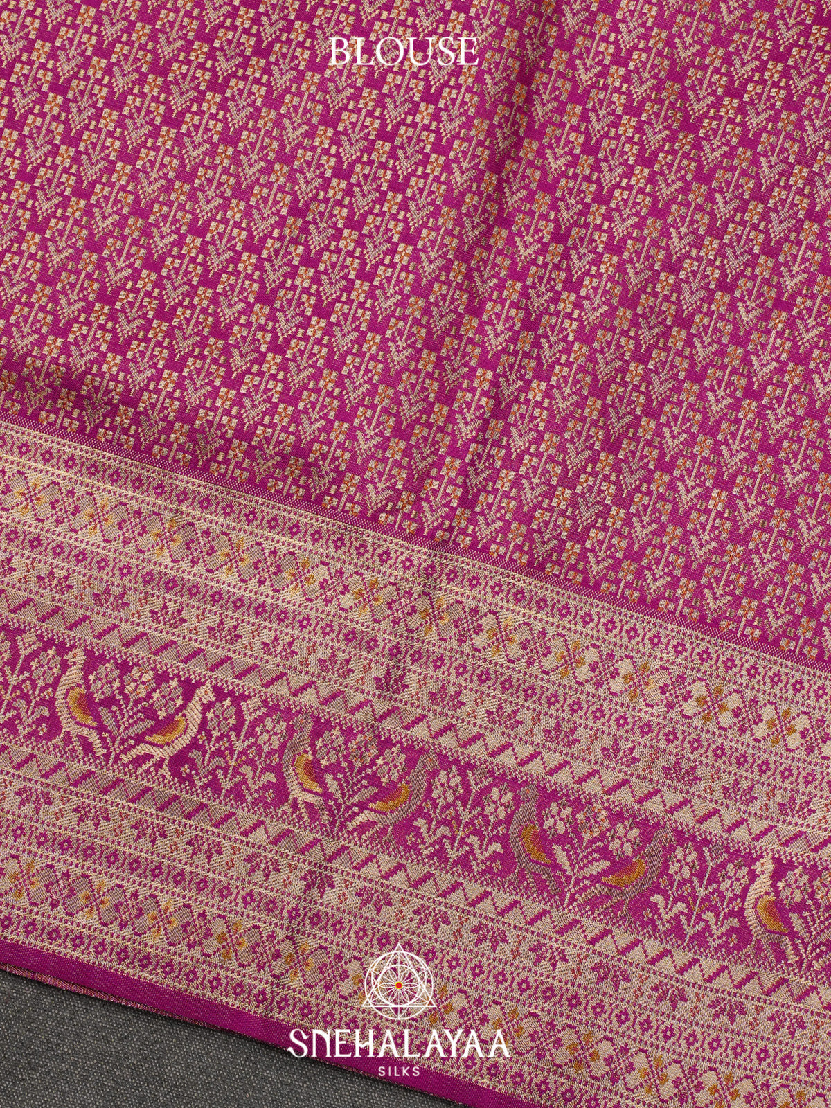 Magenta Tissue Kanjivaram Silk Saree with Multicolour Zari Weaving