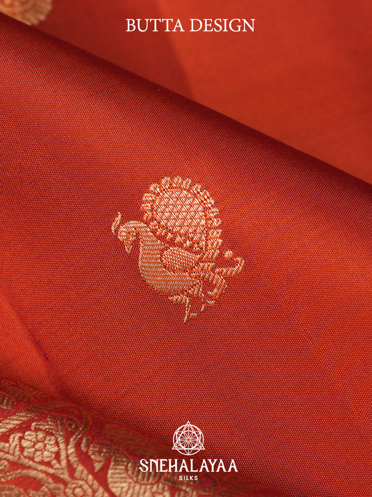 Rust Orange Kanjivaram Silk Saree