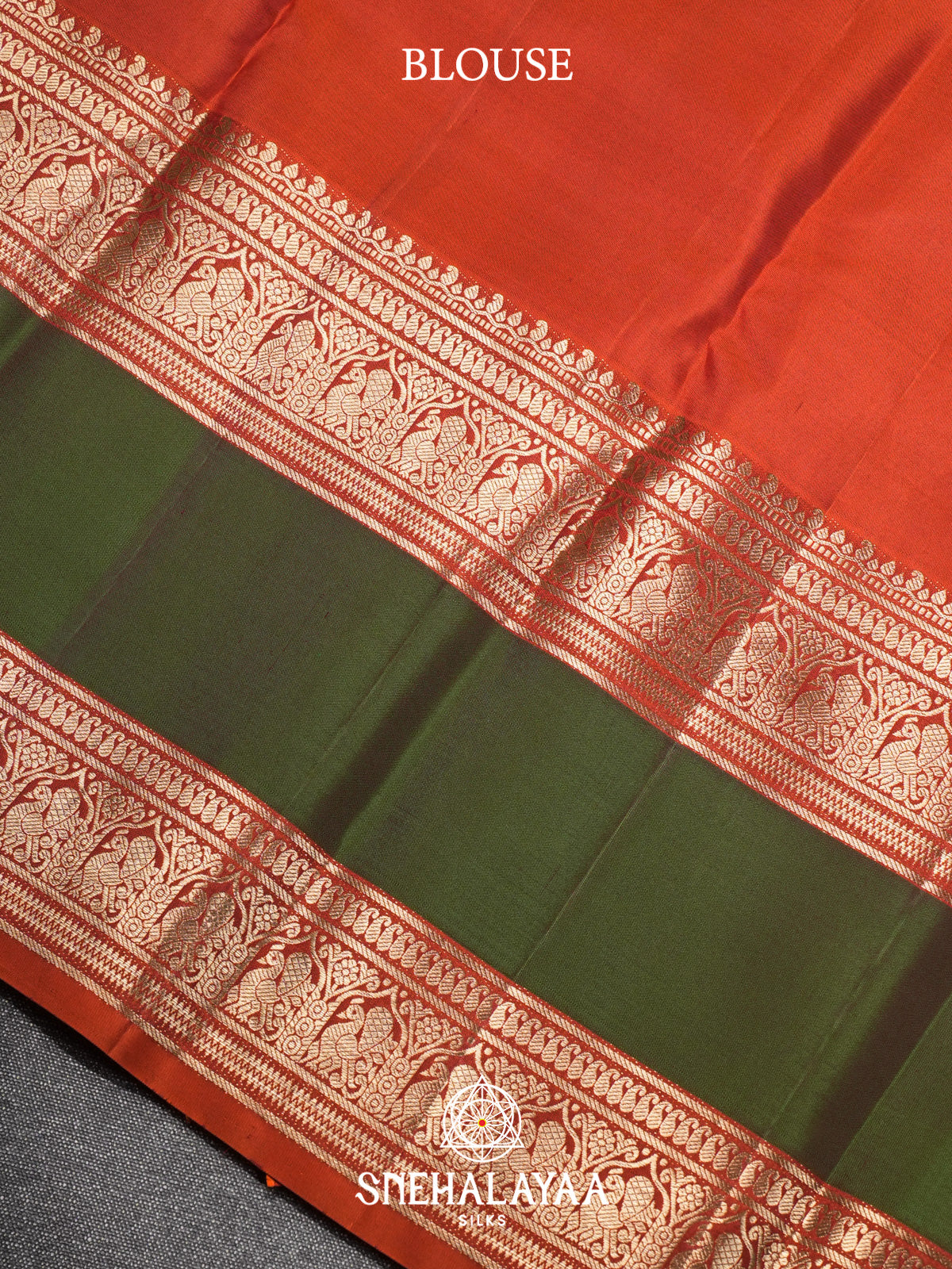Rust Orange Kanjivaram Silk Saree