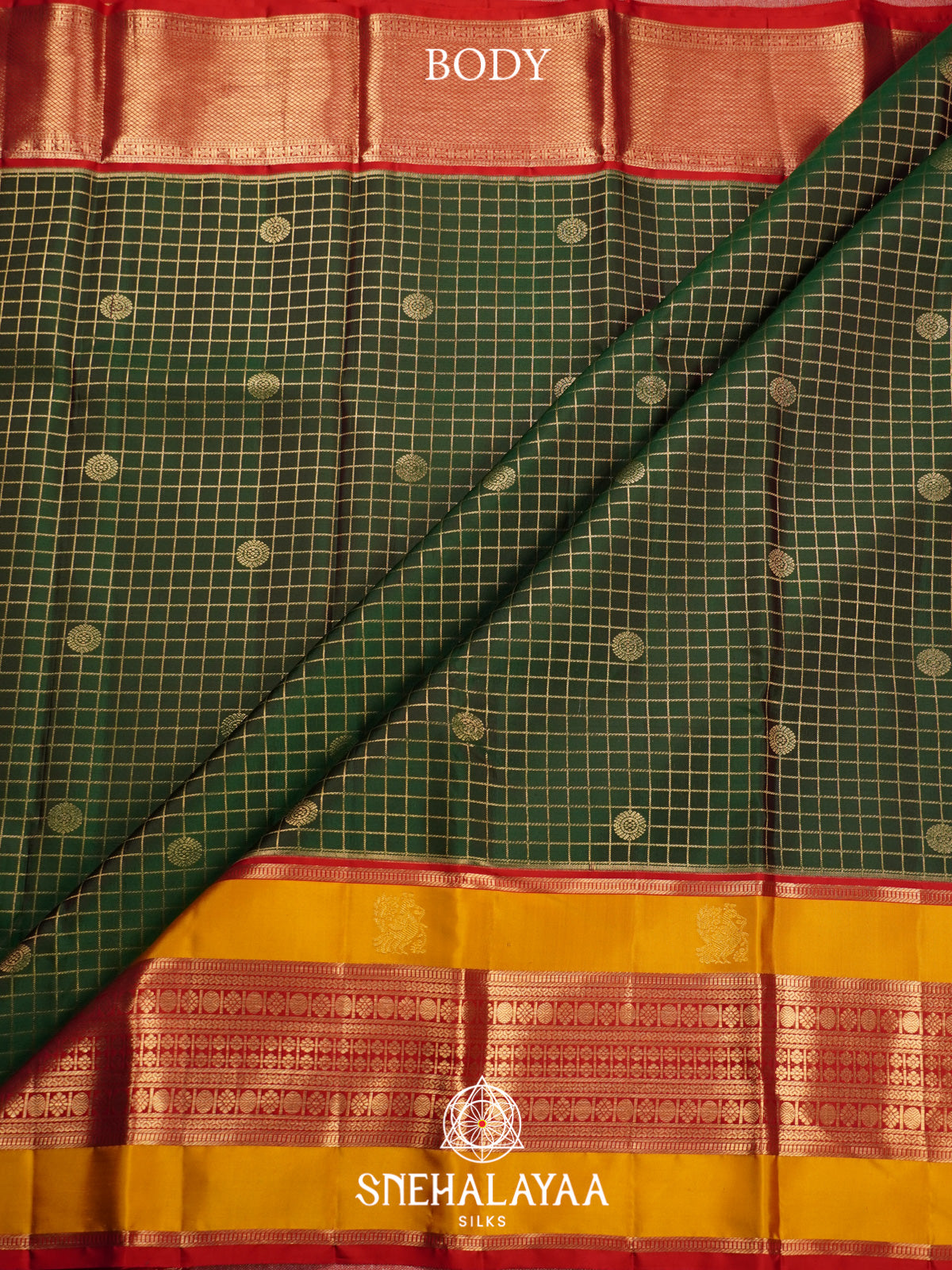 Forest Green Kanjivaram Silk Saree