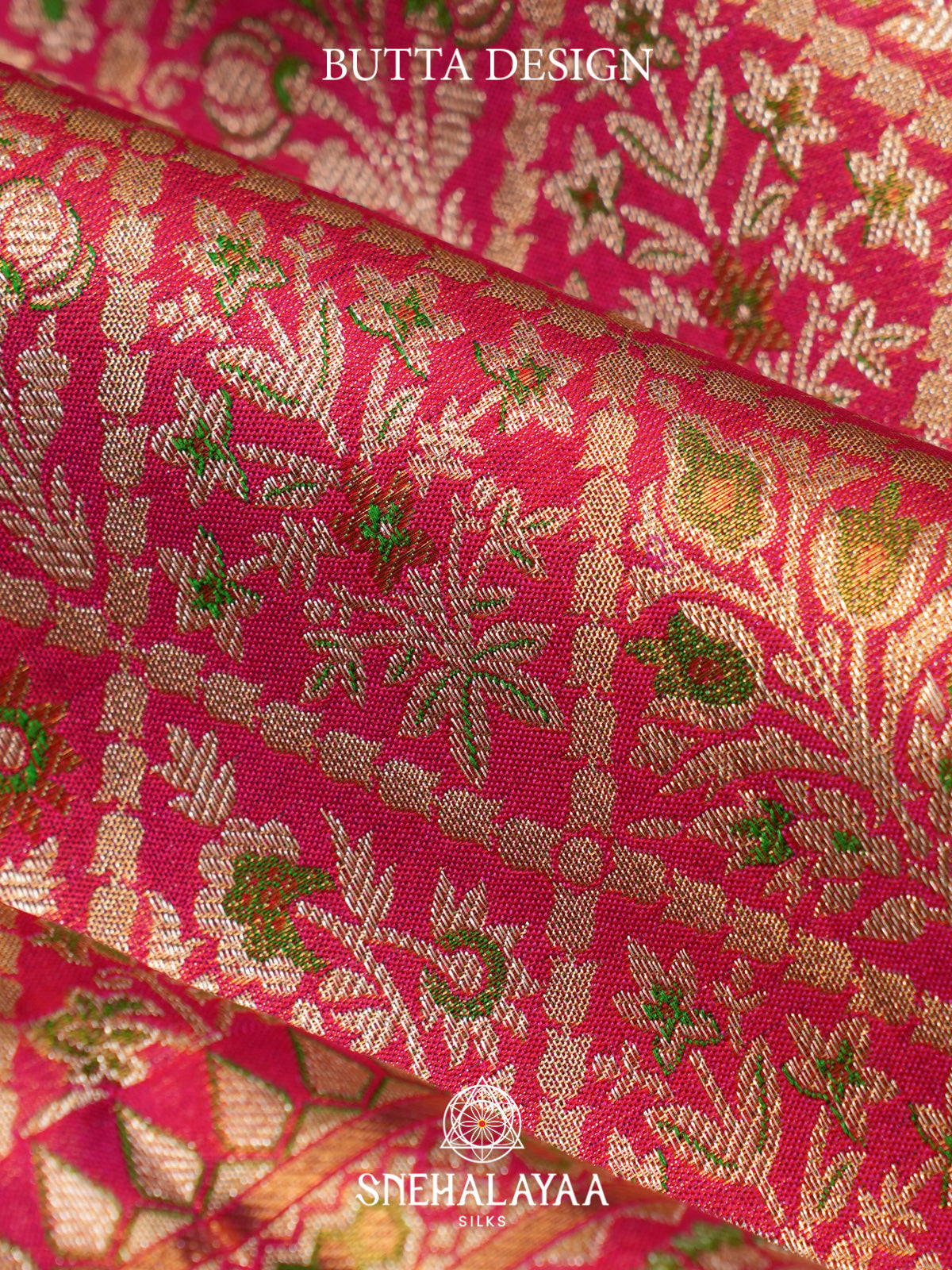 Red Kanjivaram Silk Saree with Floral Zari Weaving
