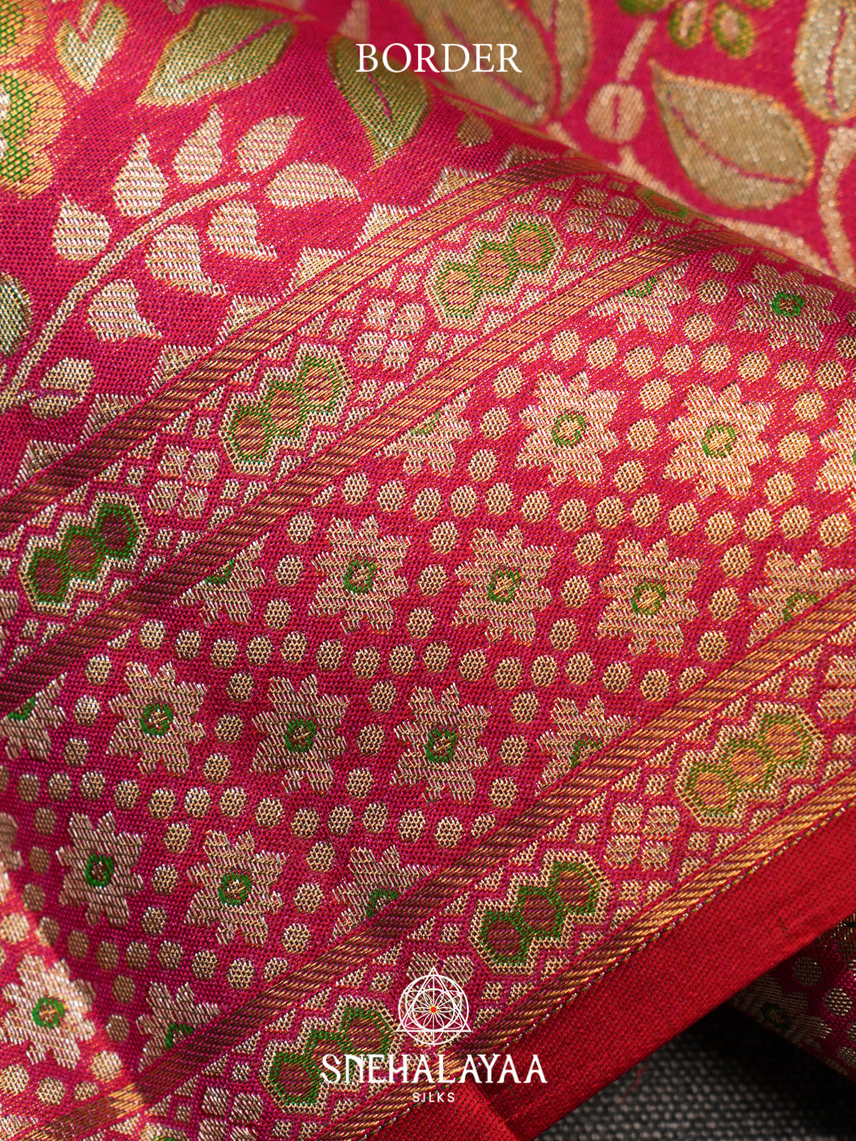 Red Kanjivaram Silk Saree with Floral Zari Weaving