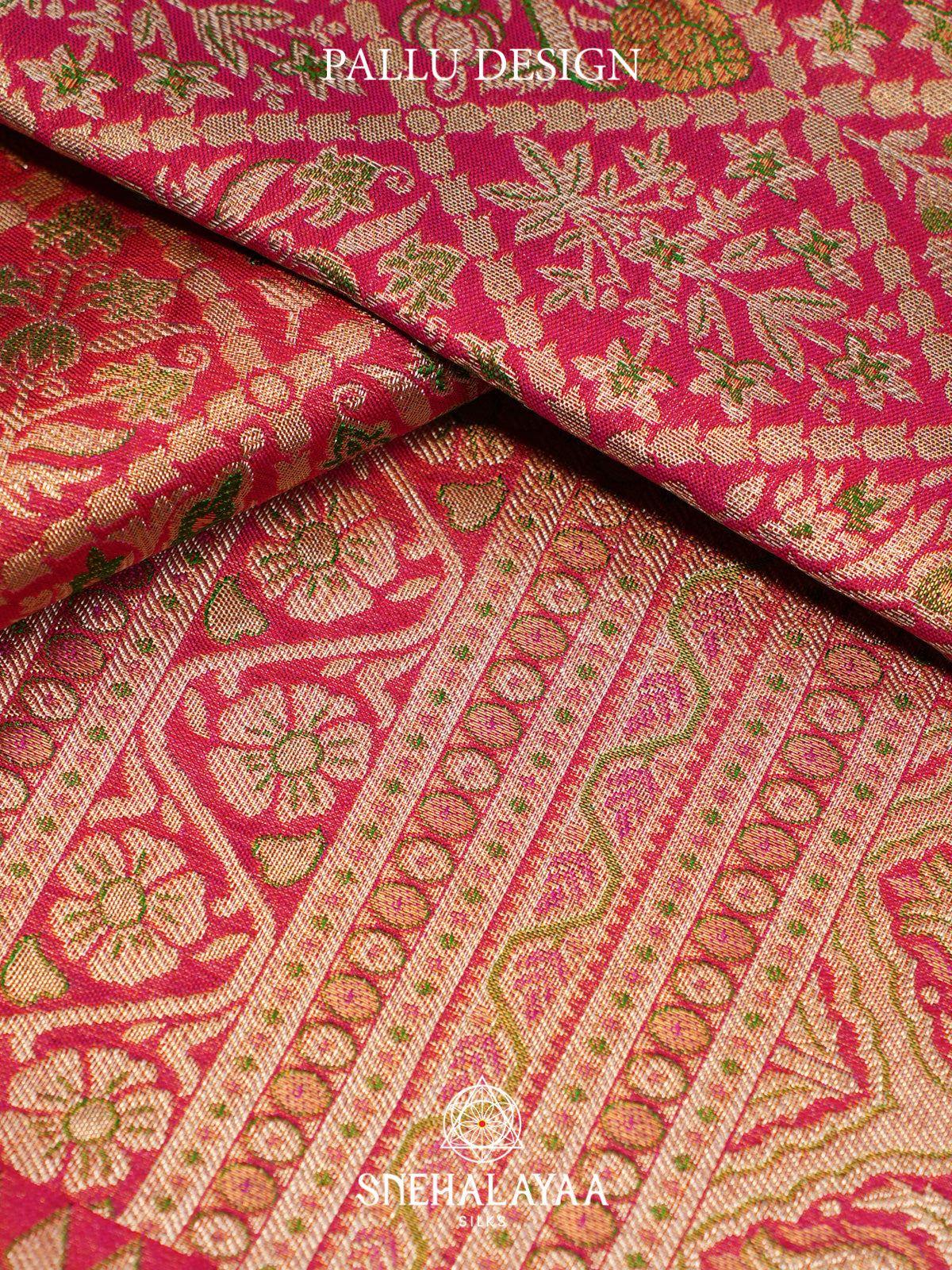 Red Kanjivaram Silk Saree with Floral Zari Weaving