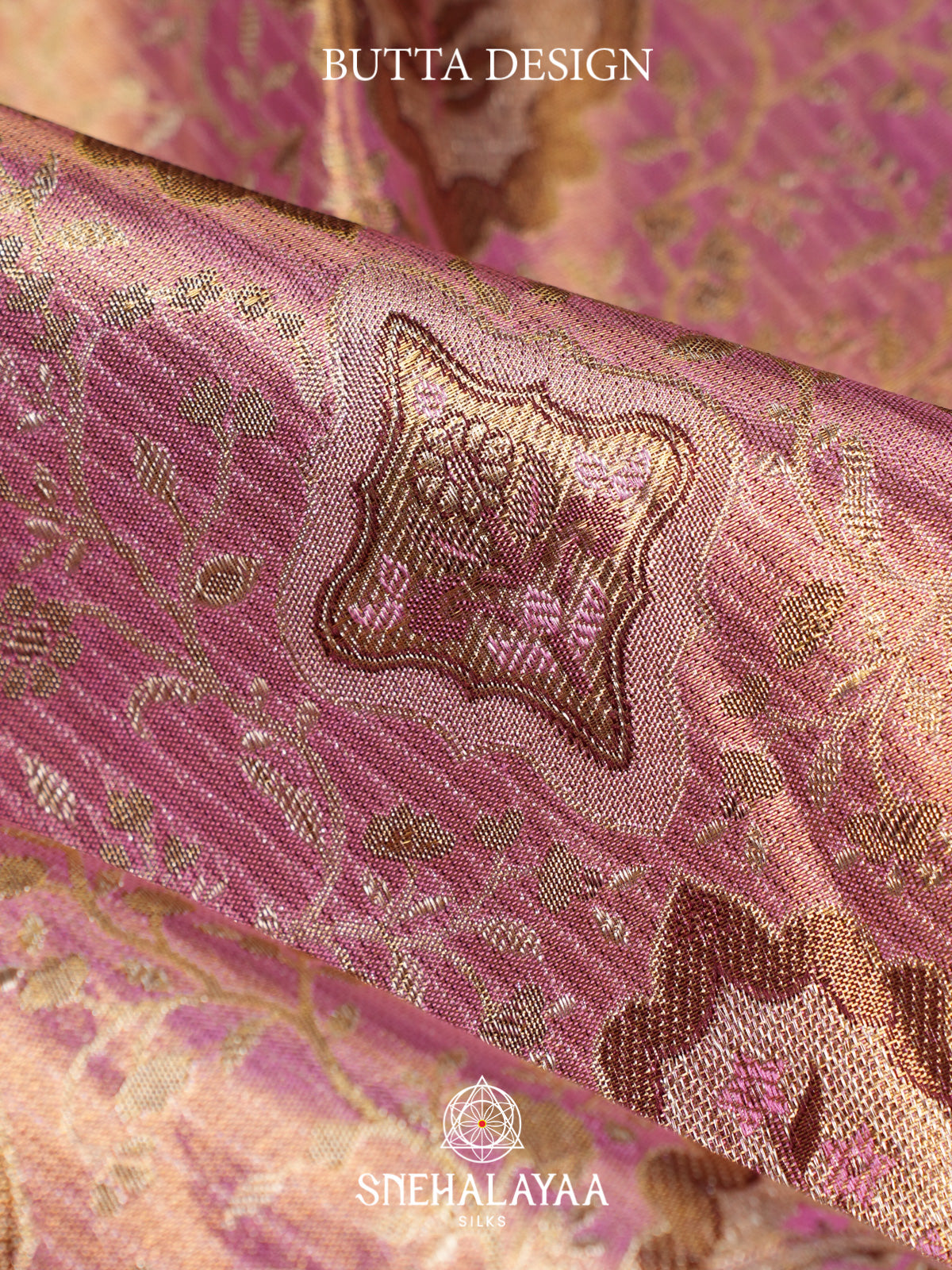 Mauve Pink Kanjivaram Silk Saree with Floral Zari Border