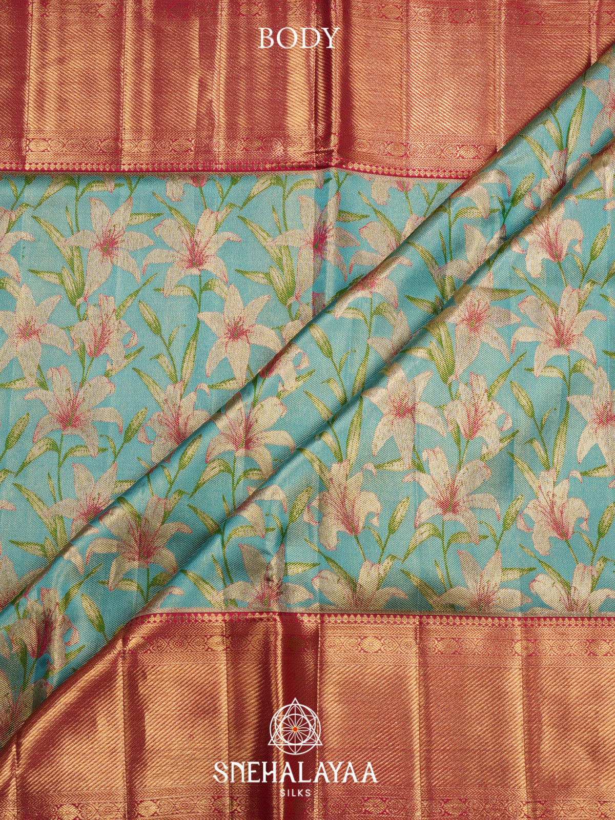 Sky Blue Kanjivaram Silk Saree