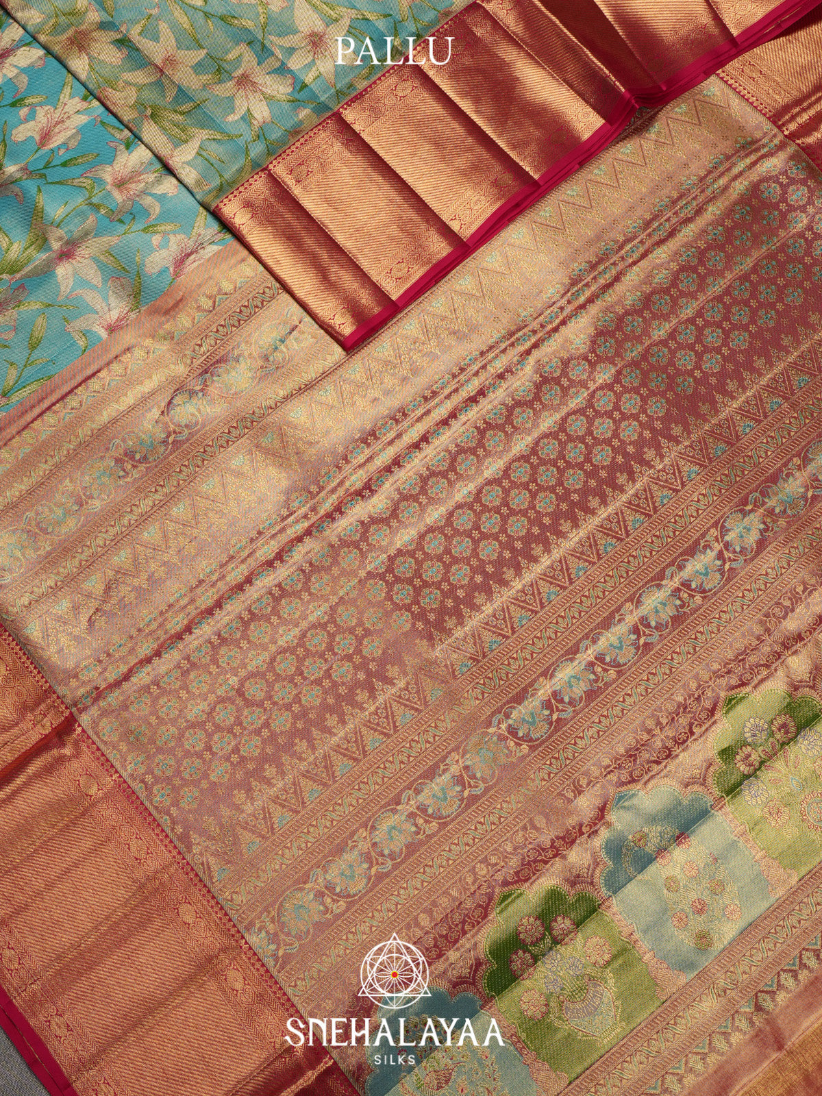 Sky Blue Kanjivaram Silk Saree