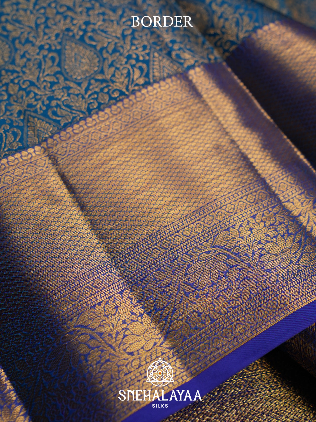 Peacock Blue Kanjivaram Silk Saree