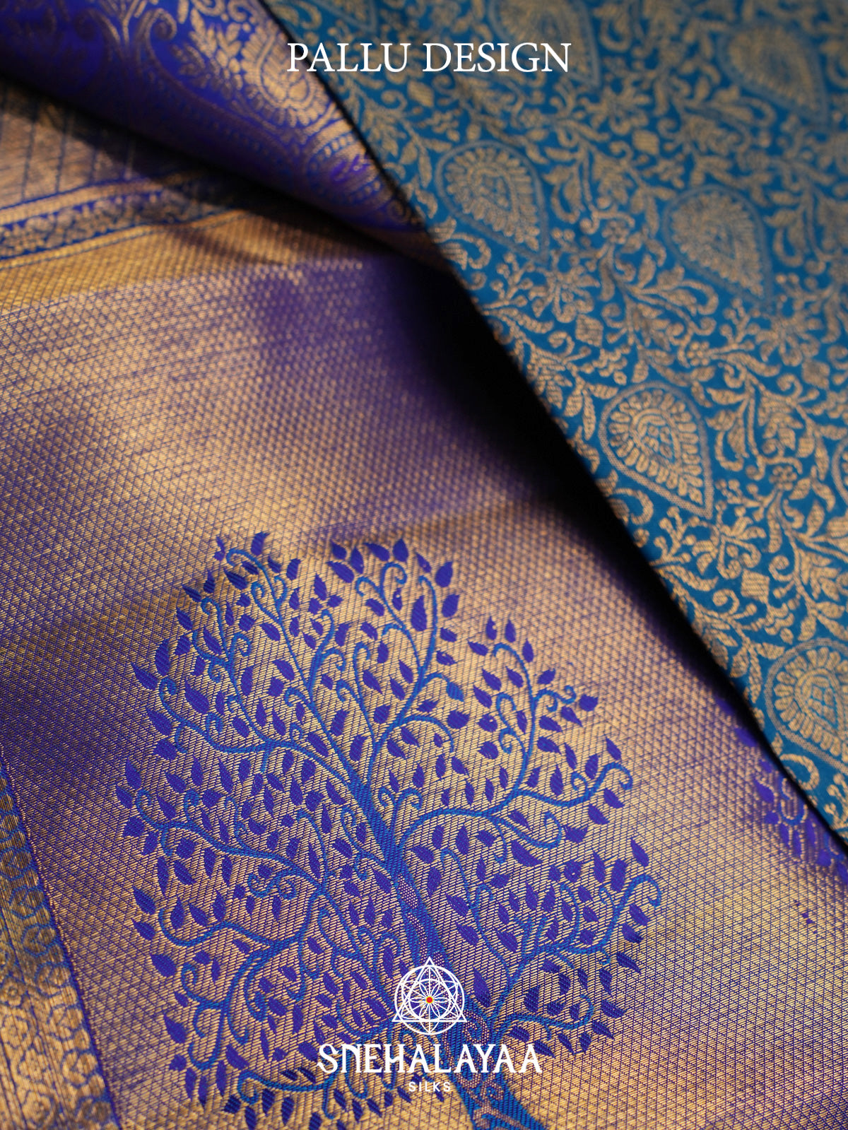 Peacock Blue Kanjivaram Silk Saree
