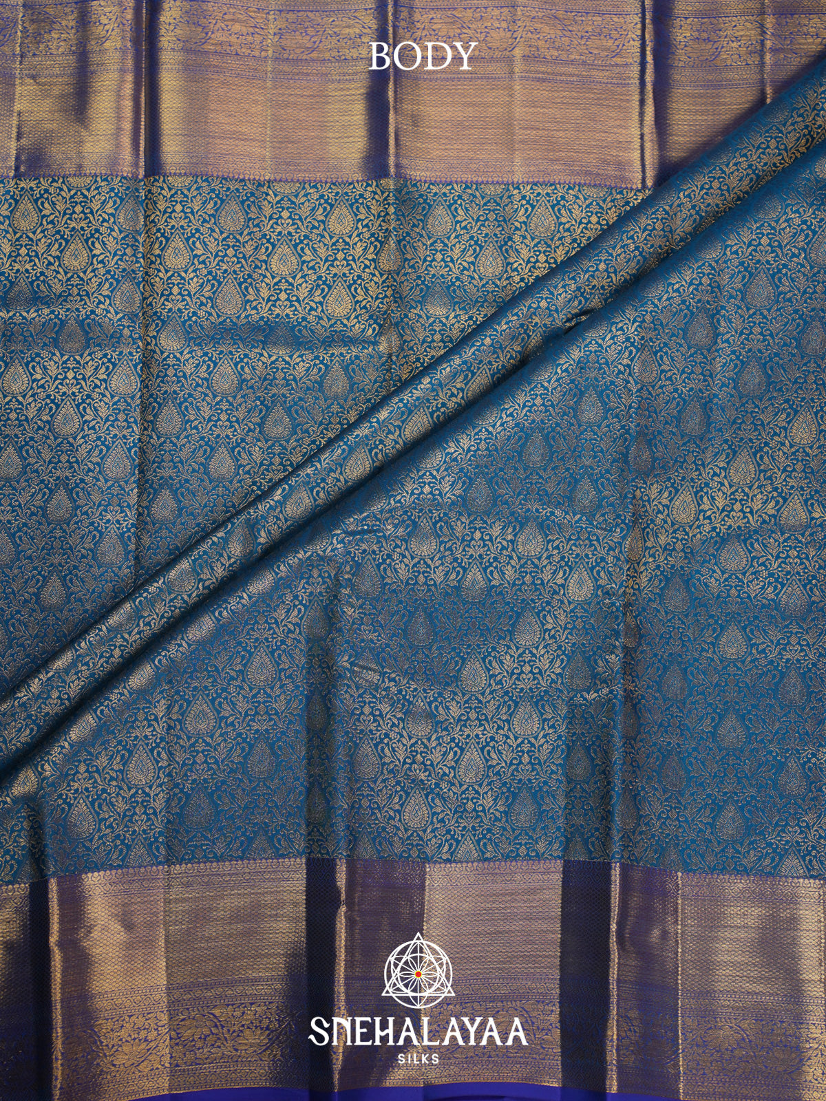 Peacock Blue Kanjivaram Silk Saree