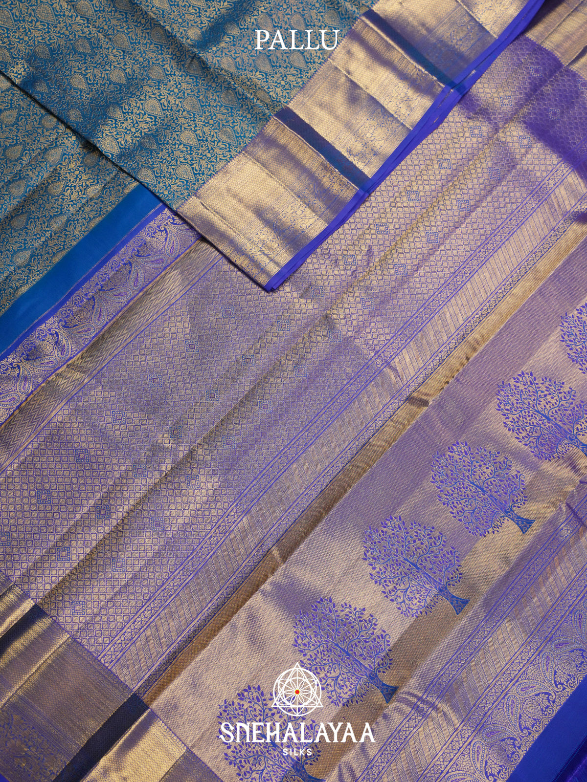 Peacock Blue Kanjivaram Silk Saree