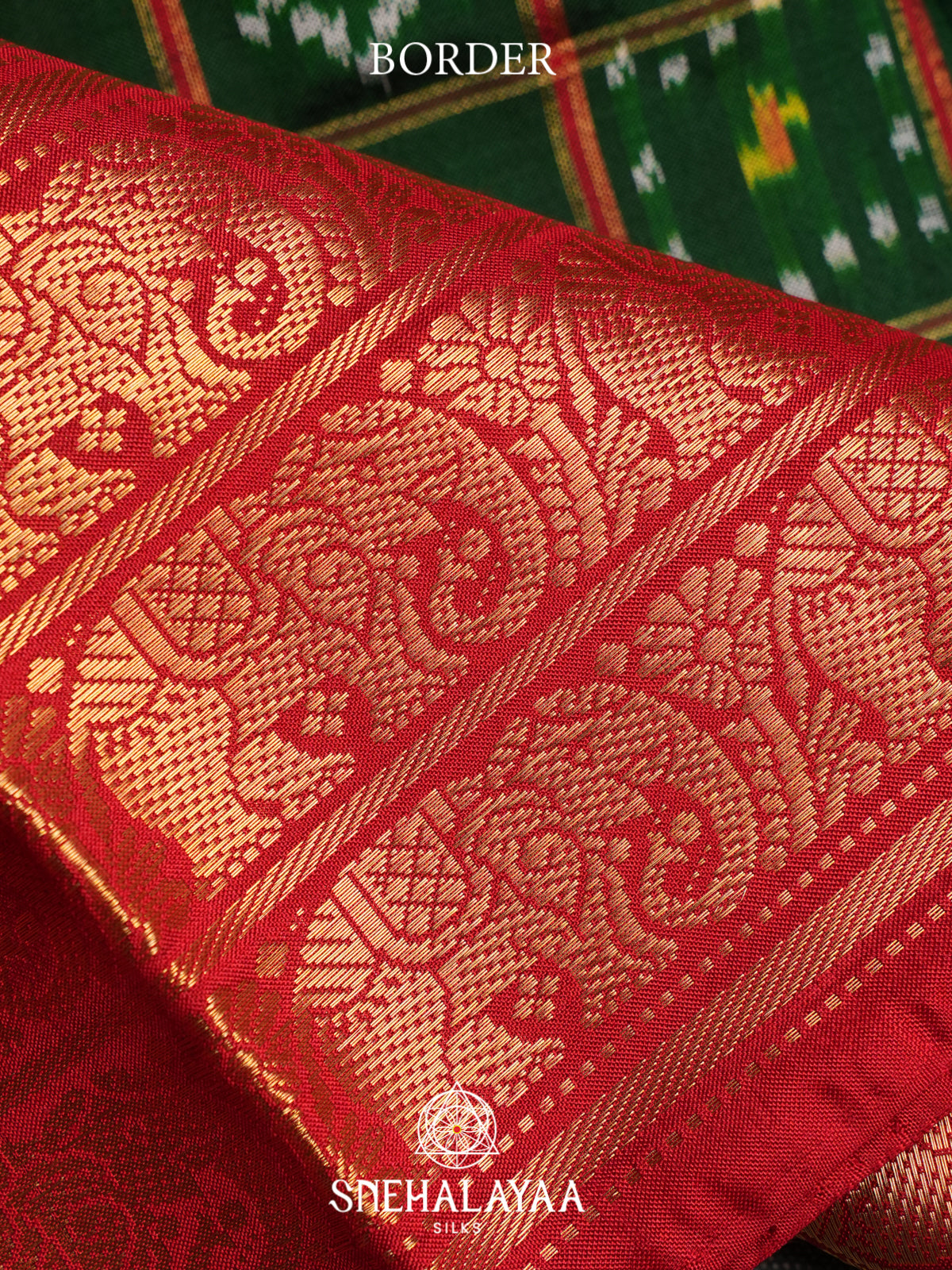 Forest Green Ikkat Saree