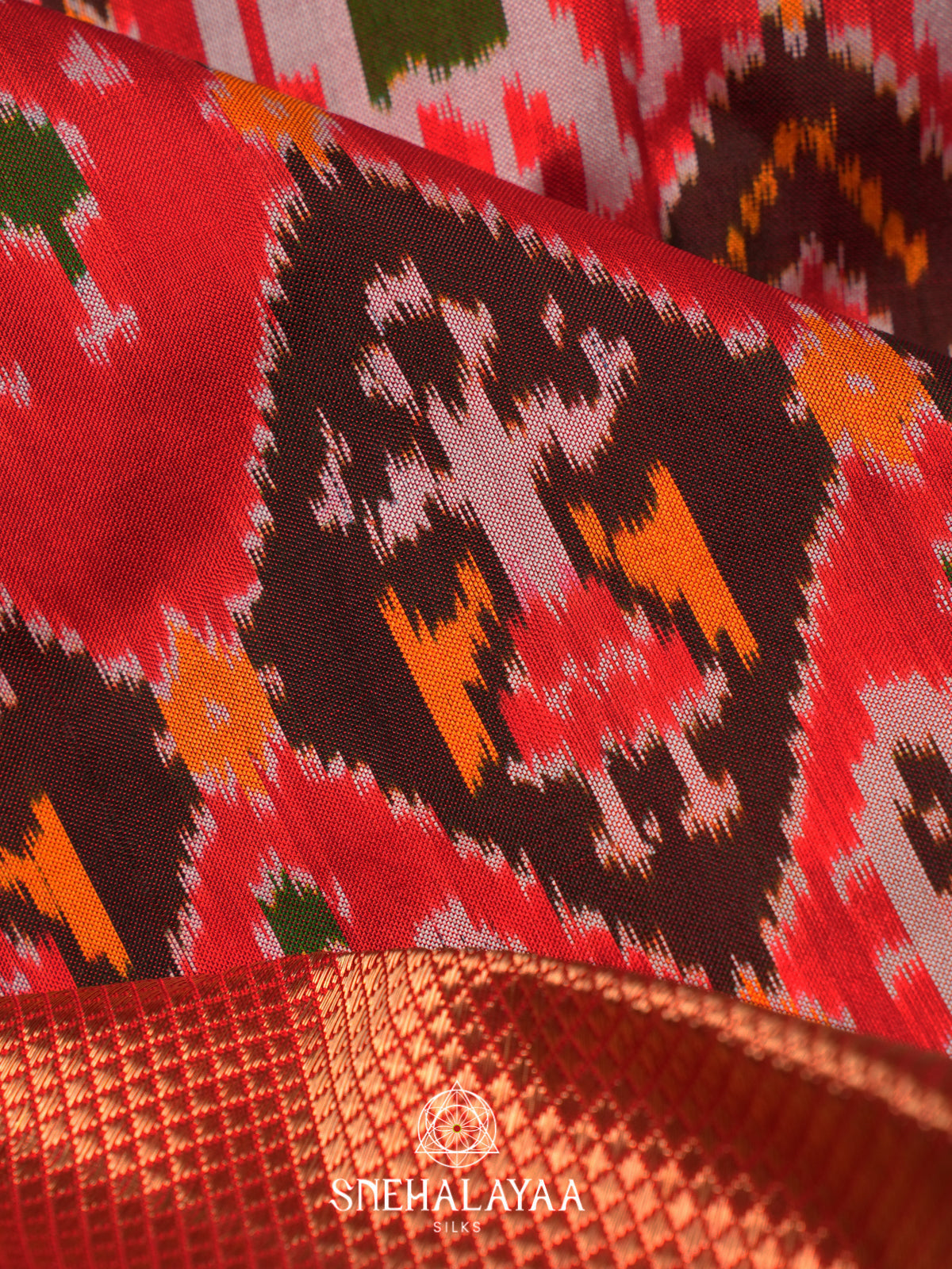 Red Ikkat Saree
