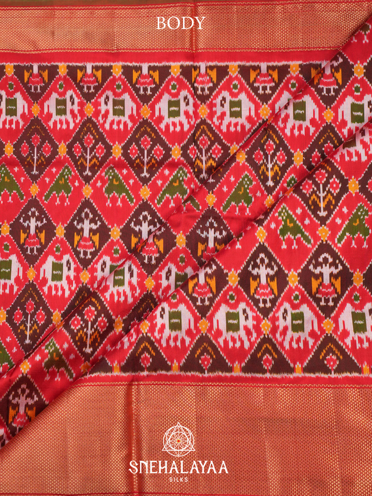 Red Ikkat Saree