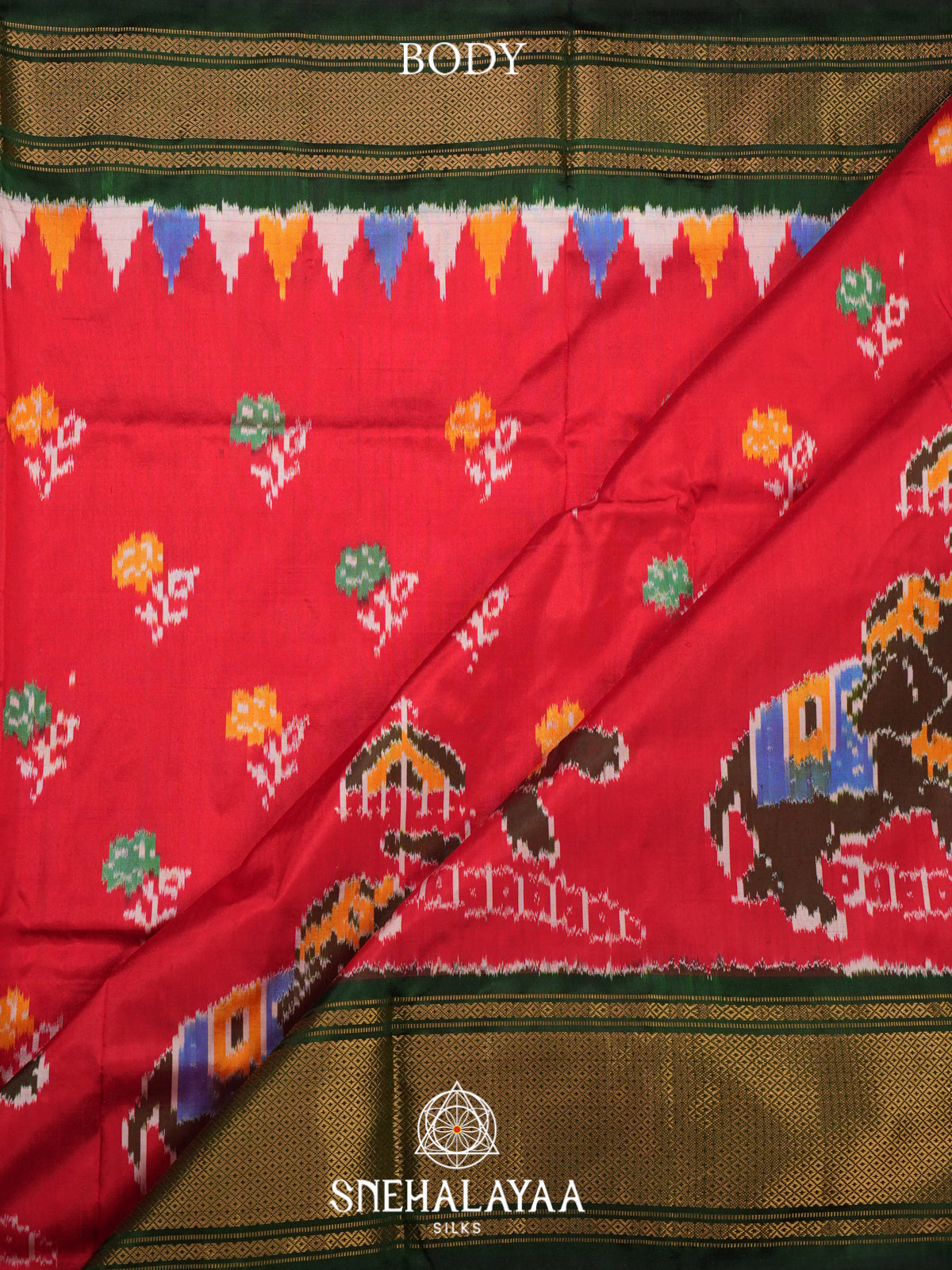 Red Ikkat Saree
