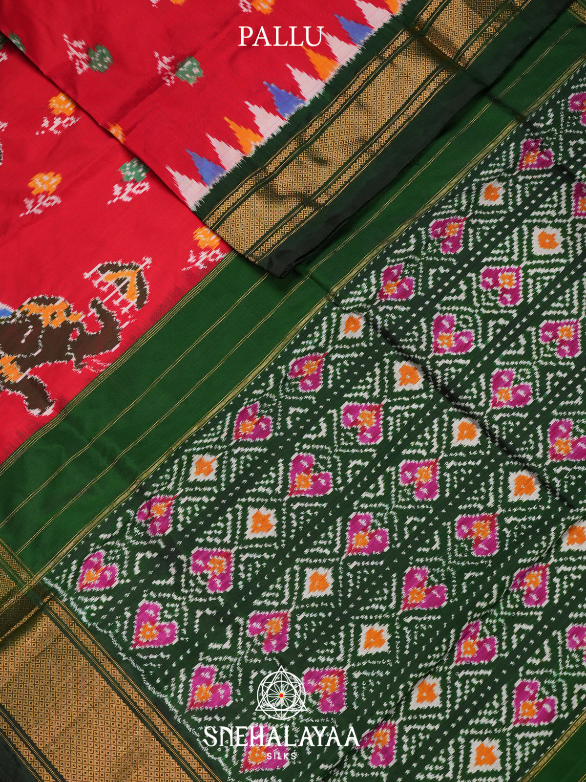 Red Ikkat Saree