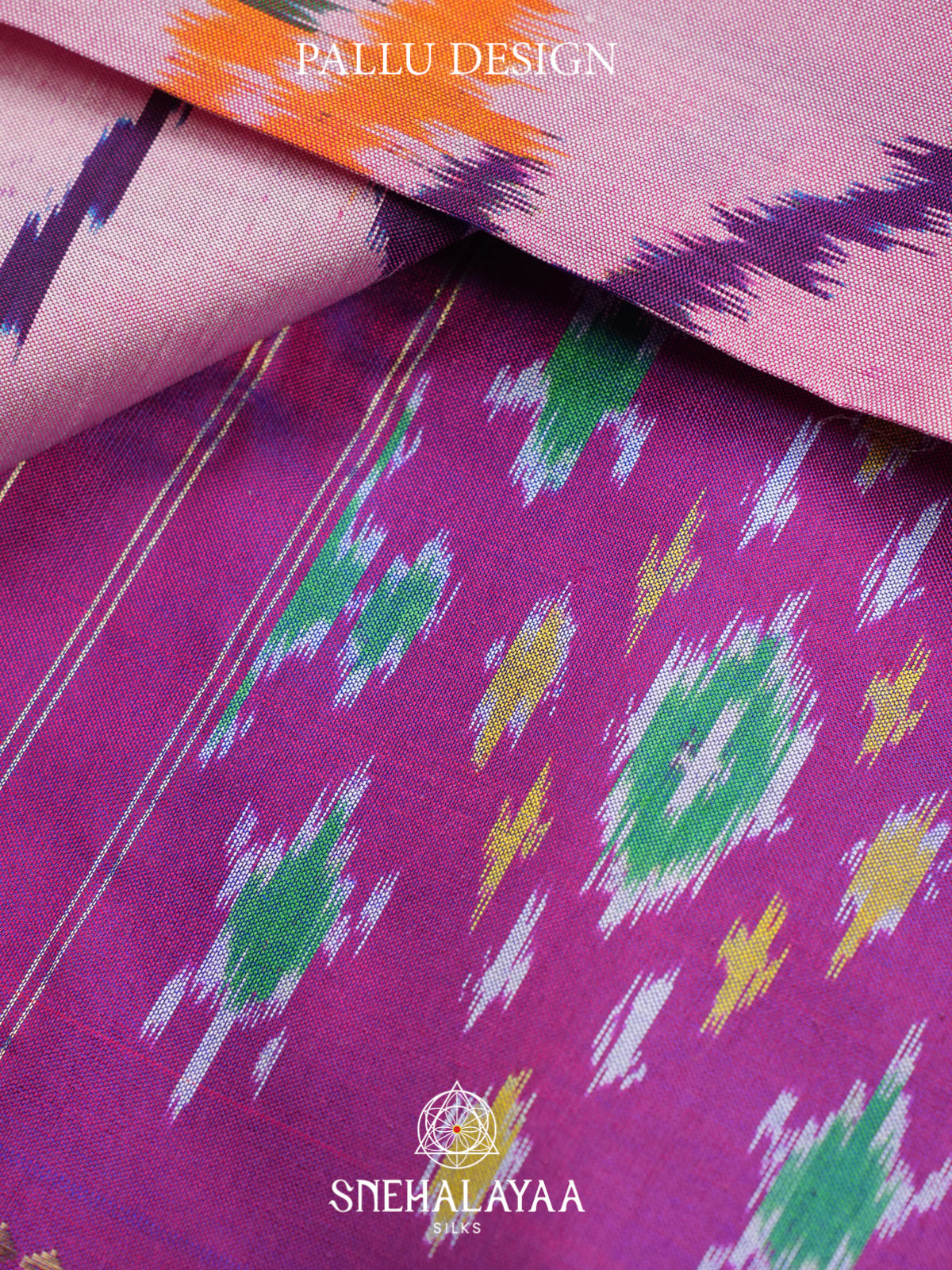 Baby Pink Ikkat Saree