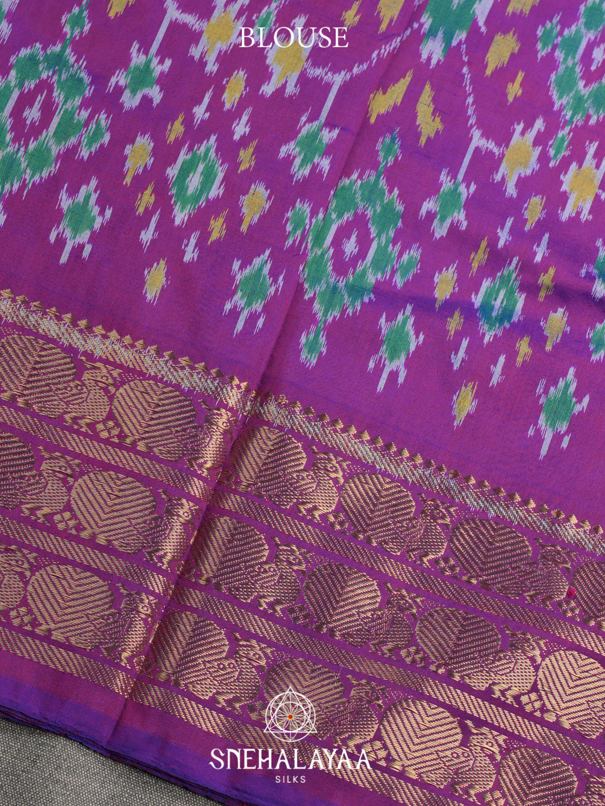 Baby Pink Ikkat Saree