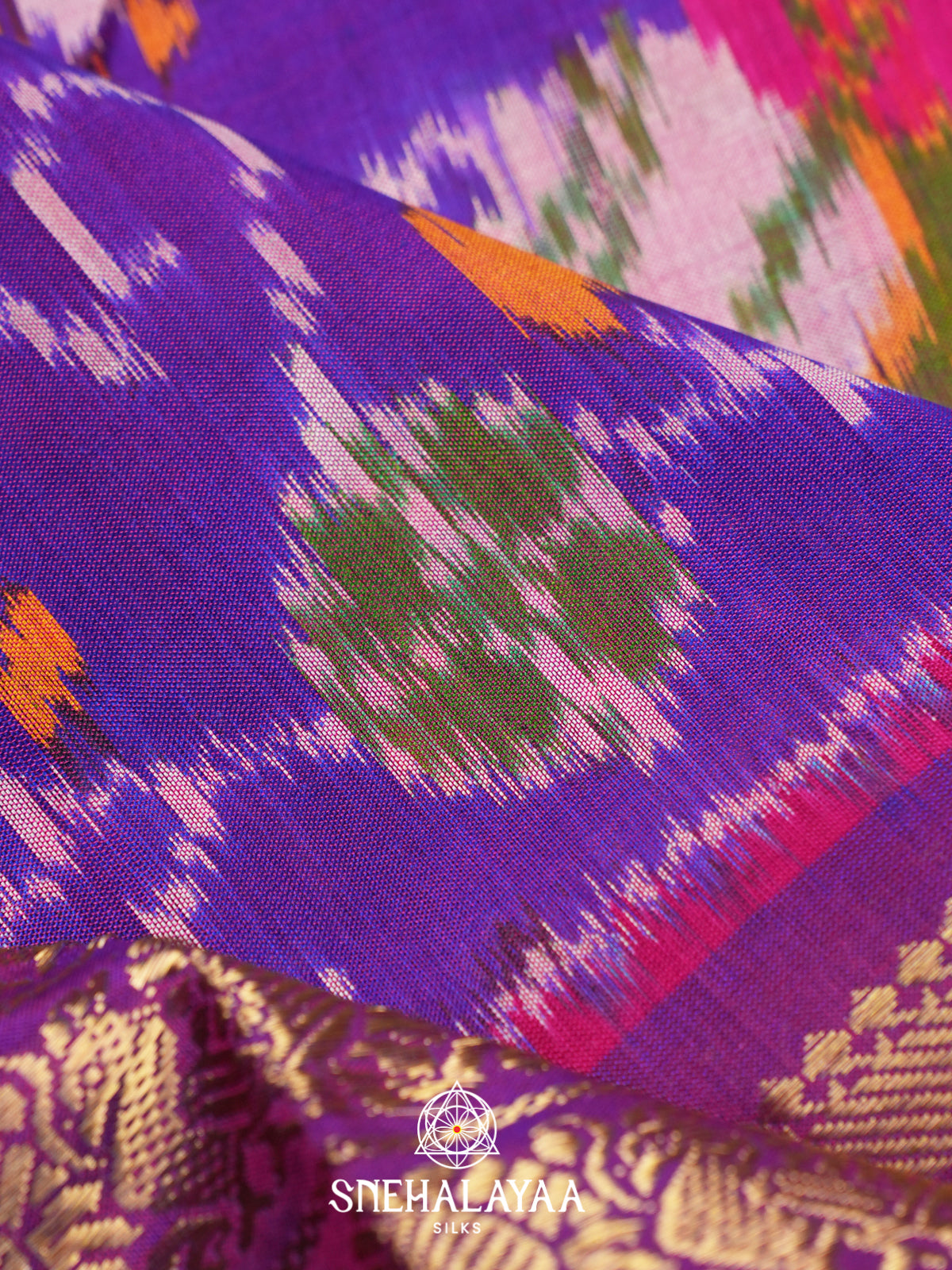 Violet Ikkat Saree