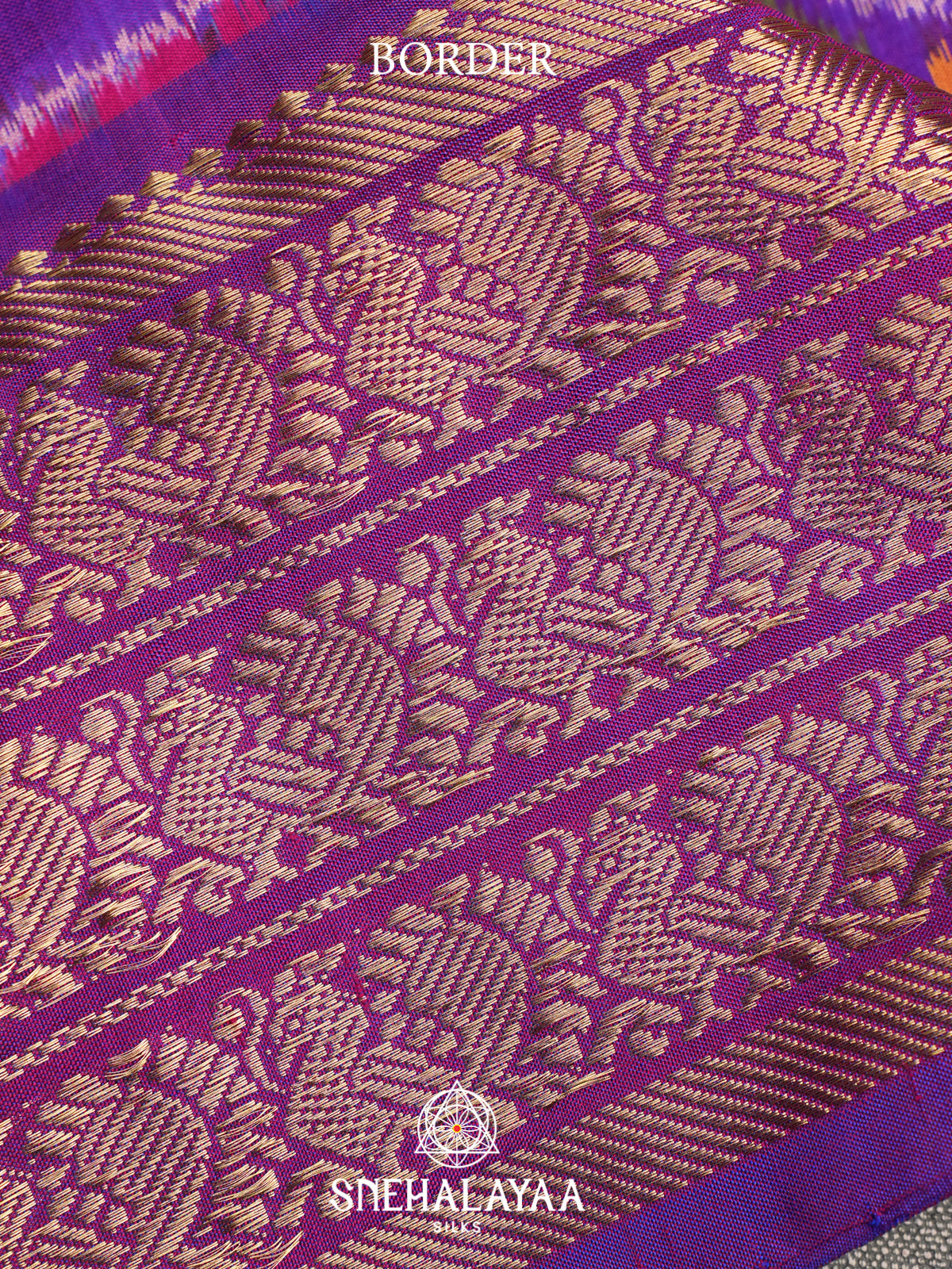 Violet Ikkat Saree