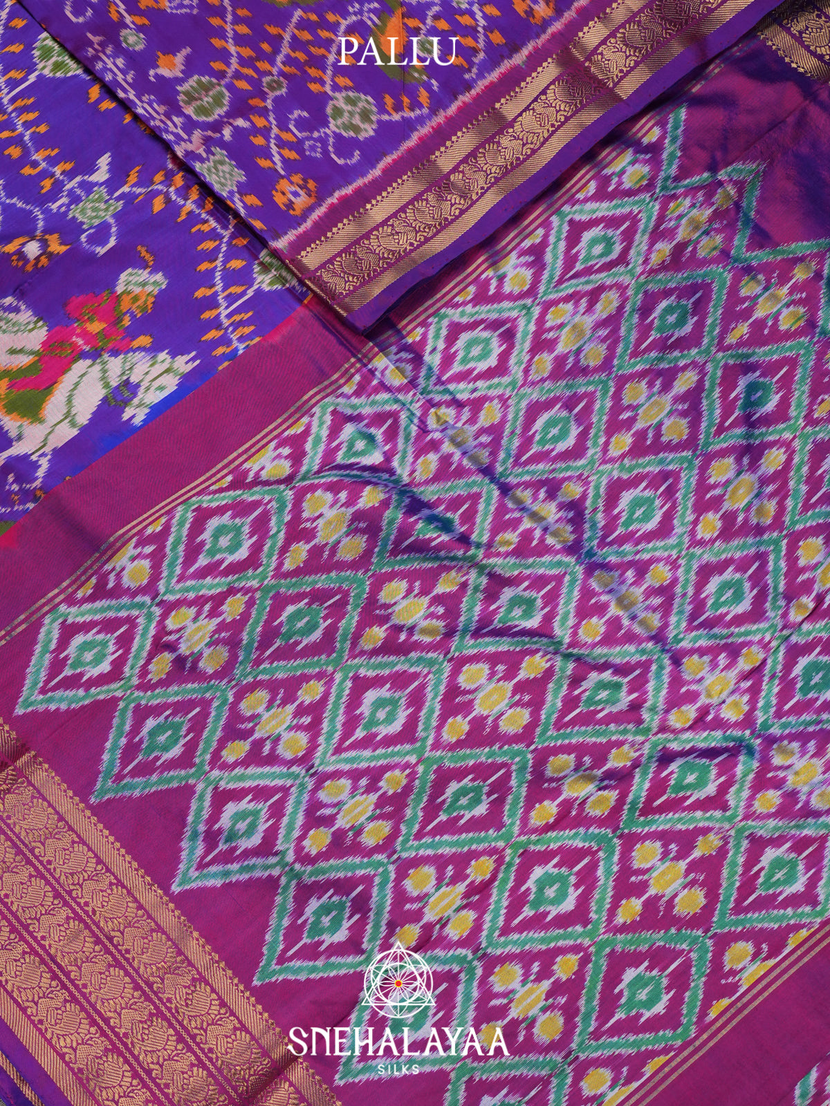 Violet Ikkat Saree