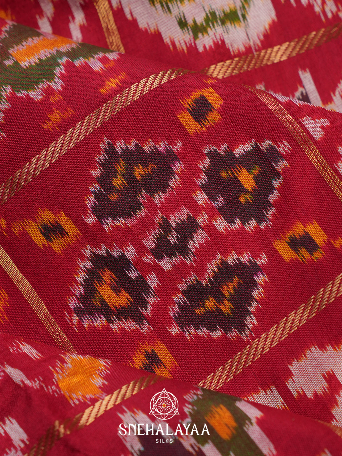 Red Ikkat Saree