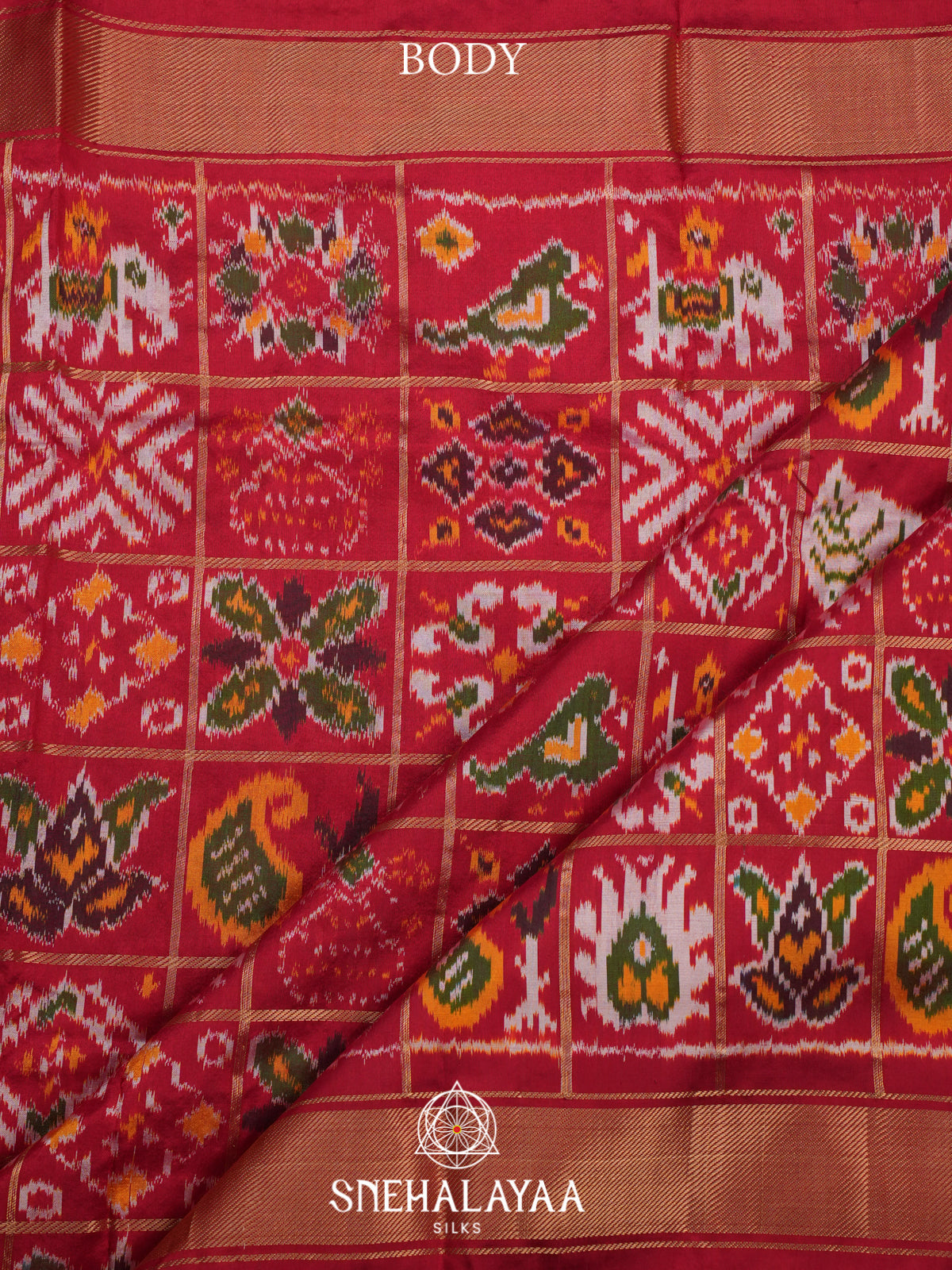 Red Ikkat Saree