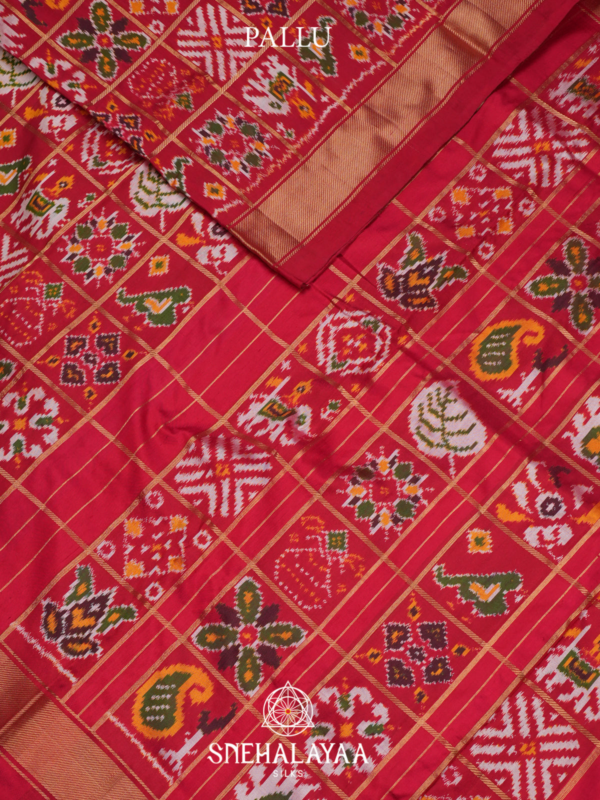 Red Ikkat Saree