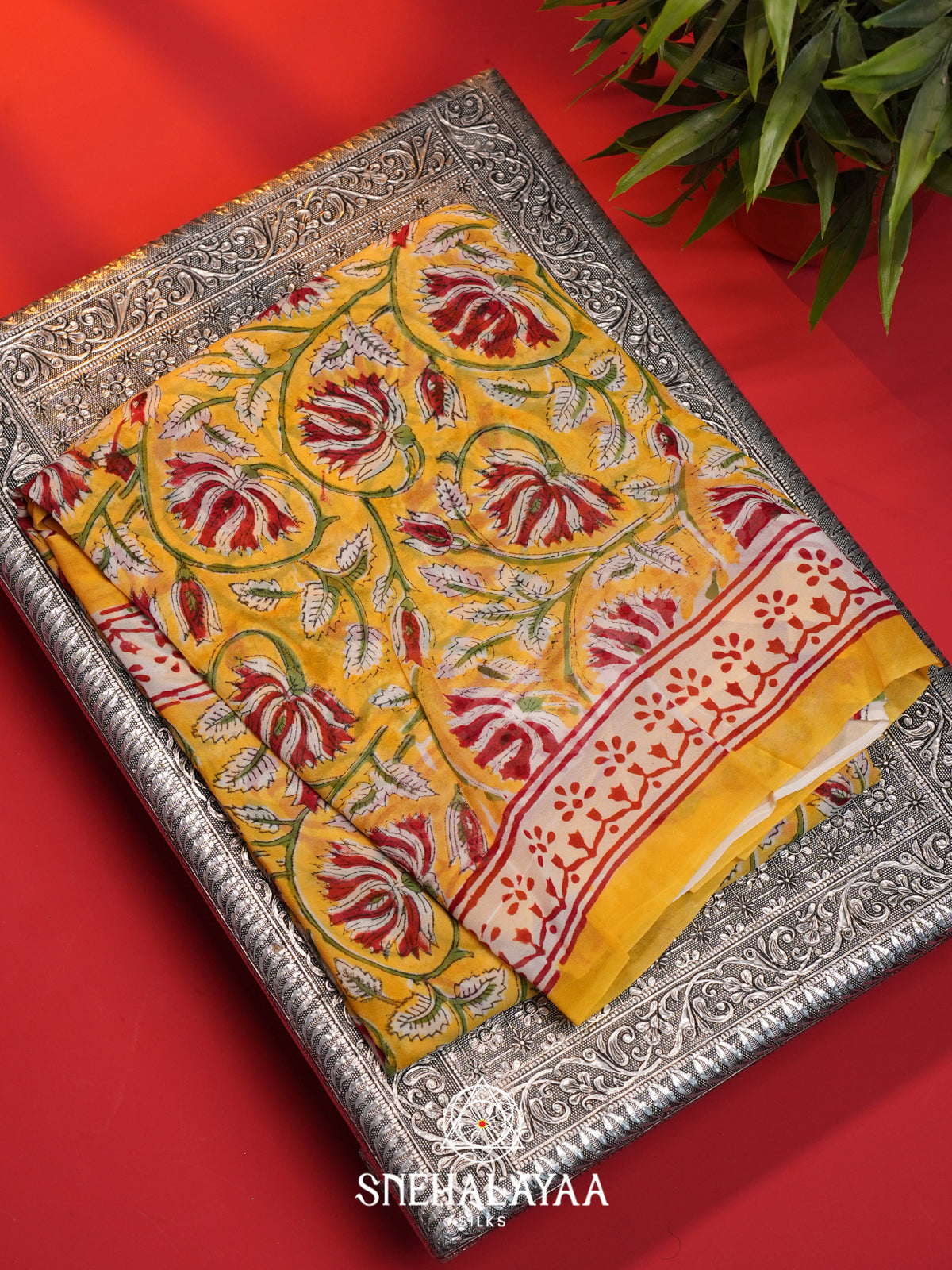 Yellow Georgette Saree
