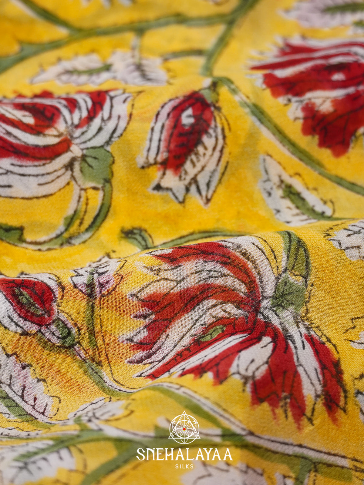 Yellow Georgette Saree