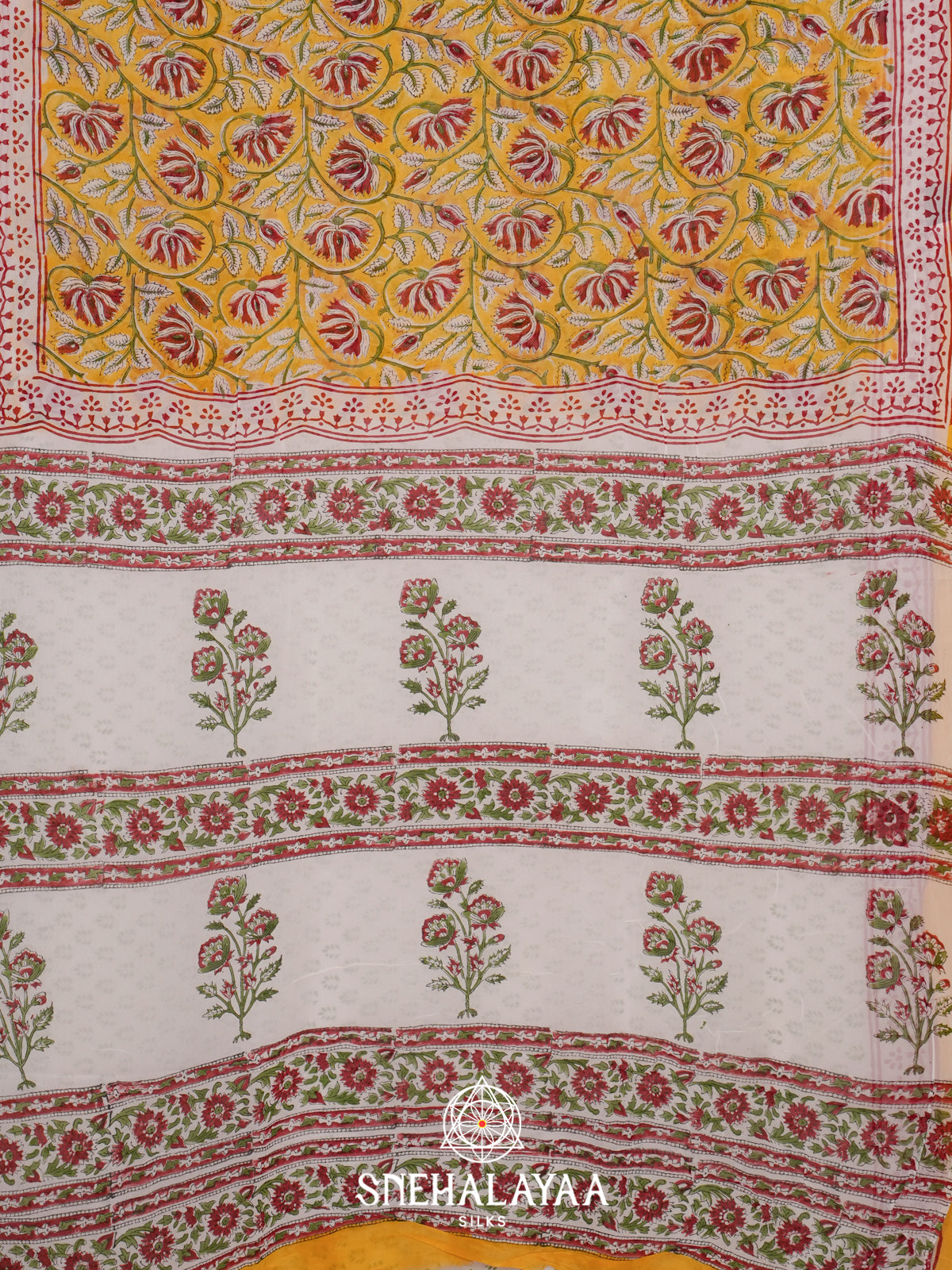 Yellow Georgette Saree
