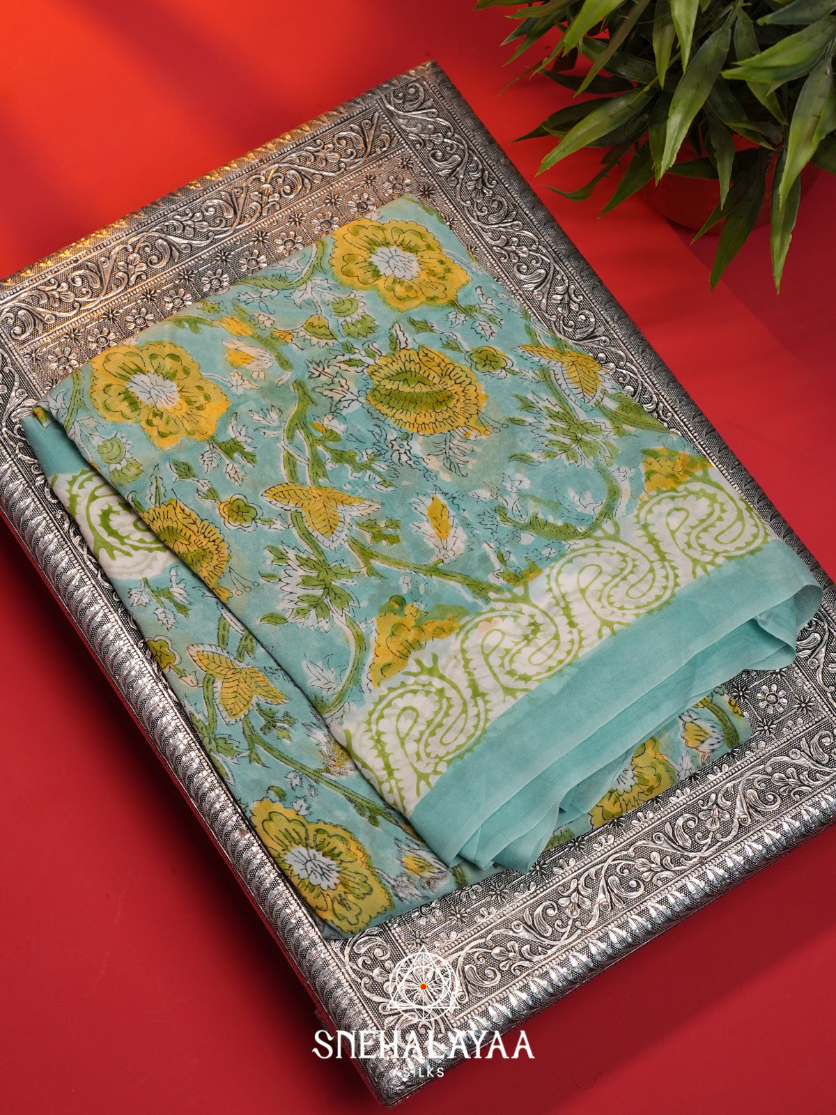Mint Green Georgette Saree