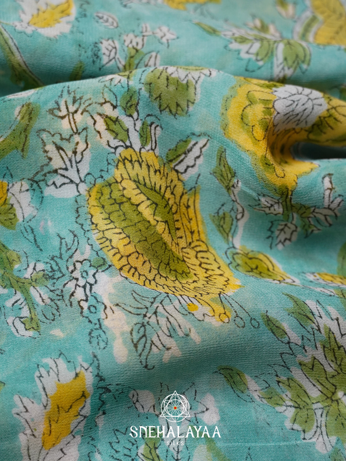 Mint Green Georgette Saree