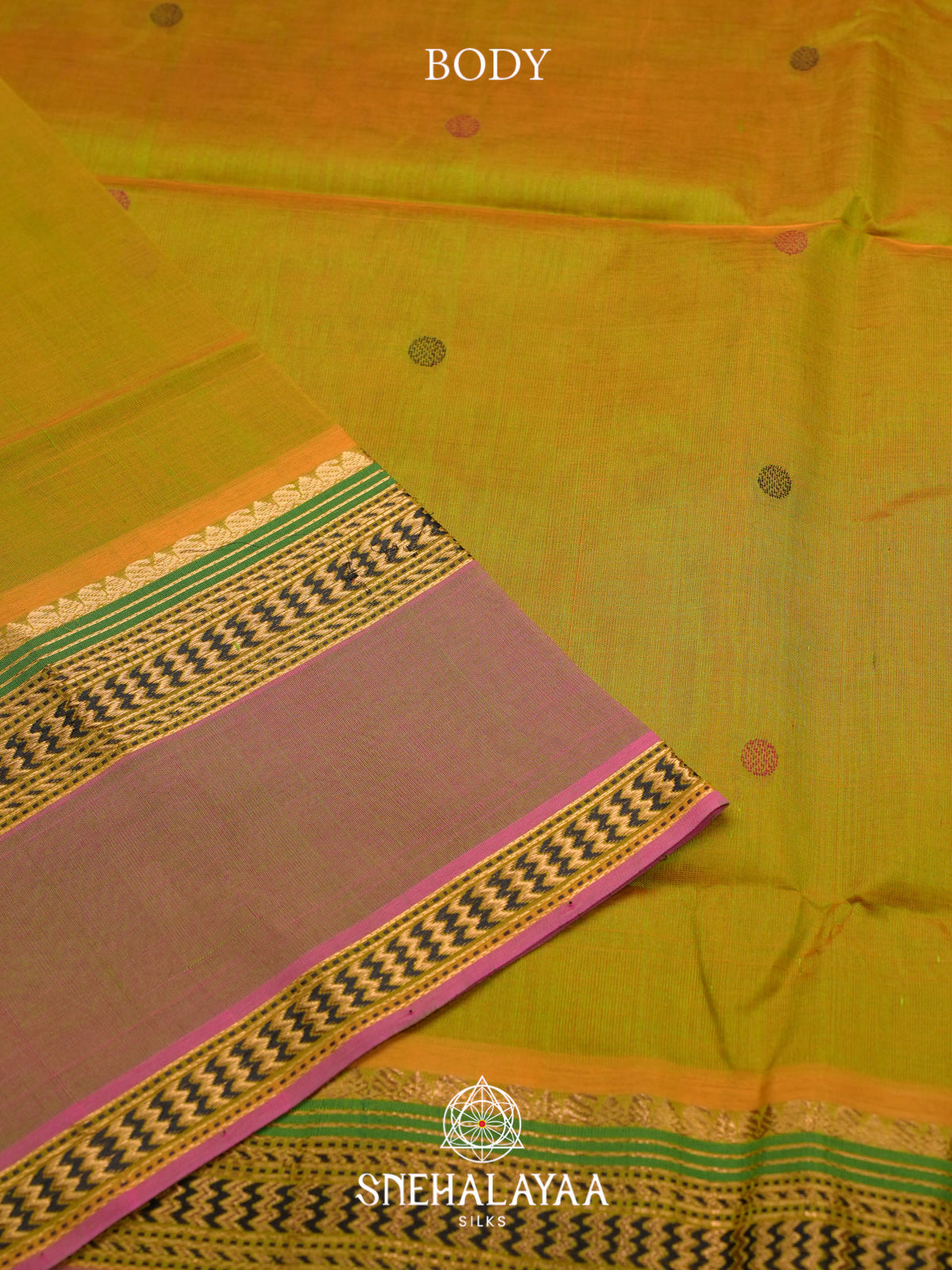 Mehendi Mustard Kuppadam Silk Cotton Saree