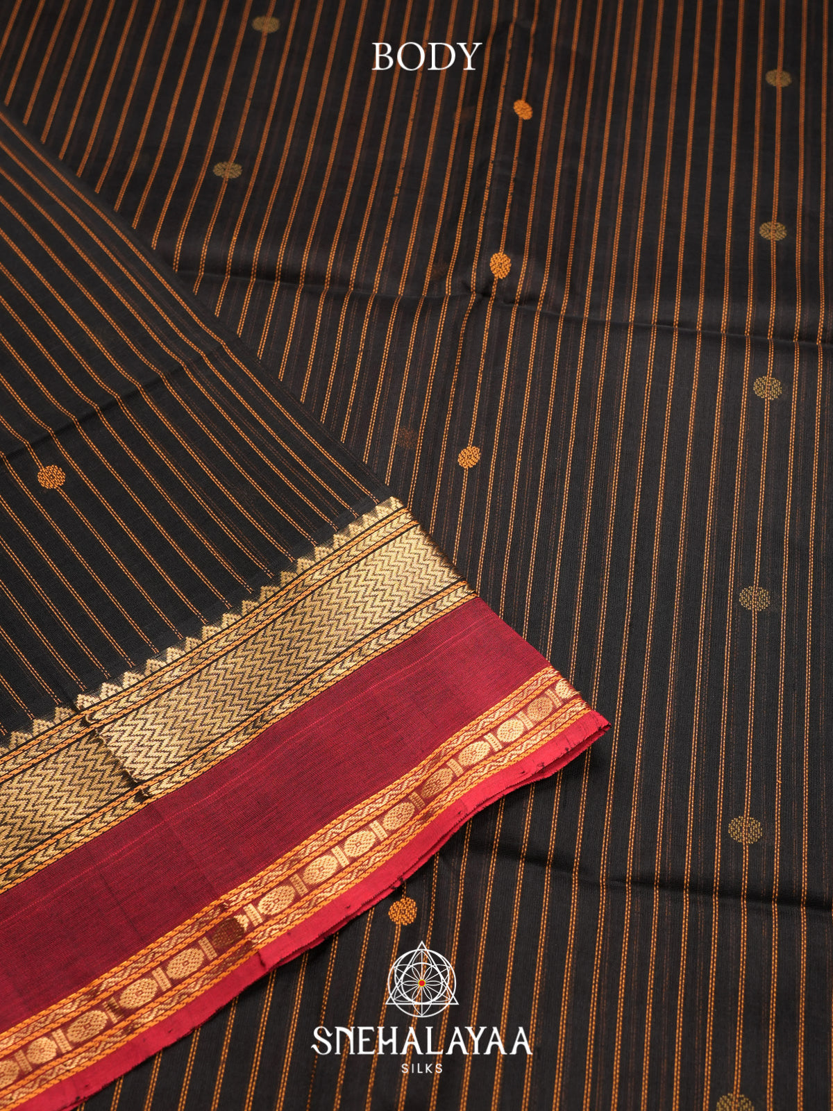 Black Kuppadam Silk Cotton Saree