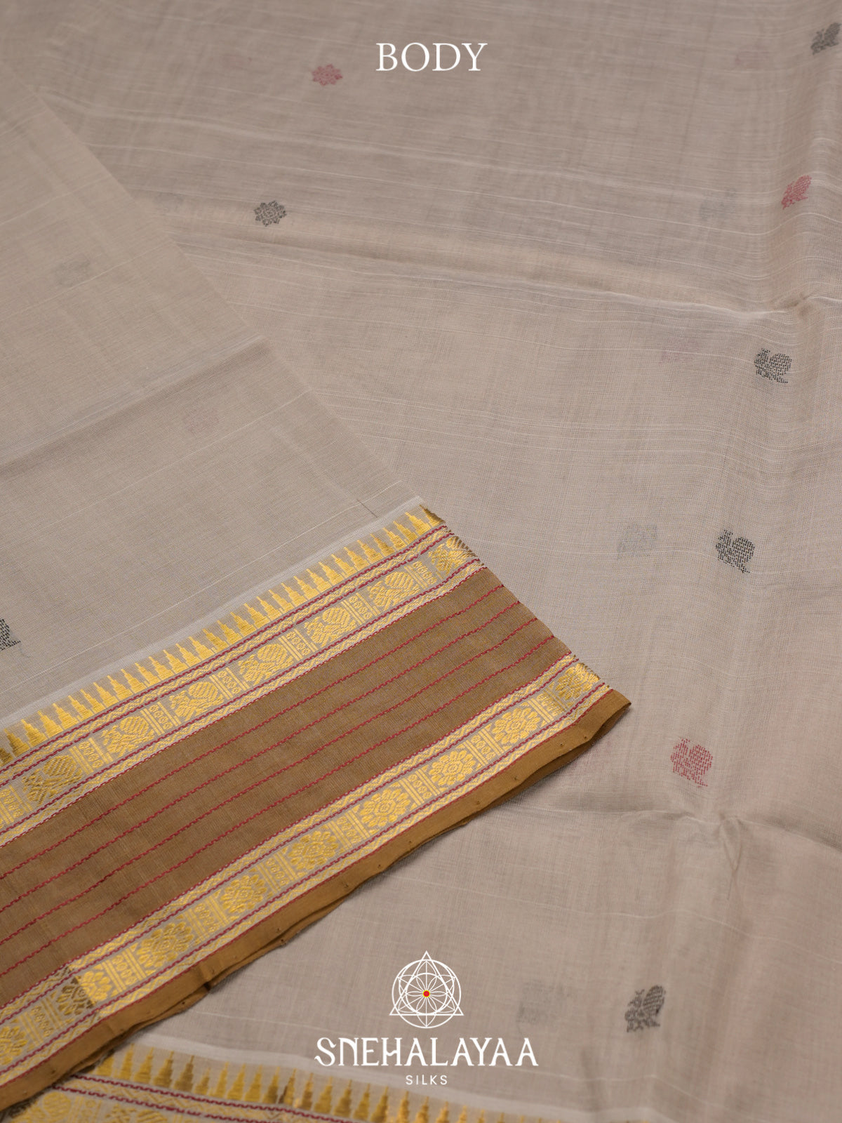 Beige Kuppadam Silk Cotton Saree